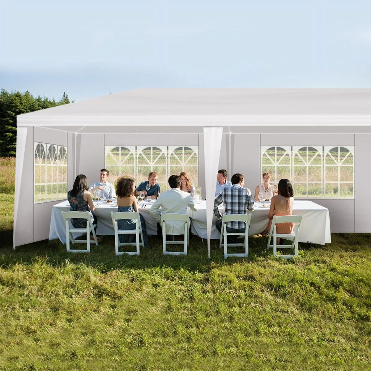 10'x30' Outdoor Party Tent with 8 Removable Sidewalls, Waterproof Canopy Patio Wedding Gazebo, White,white - Image 22