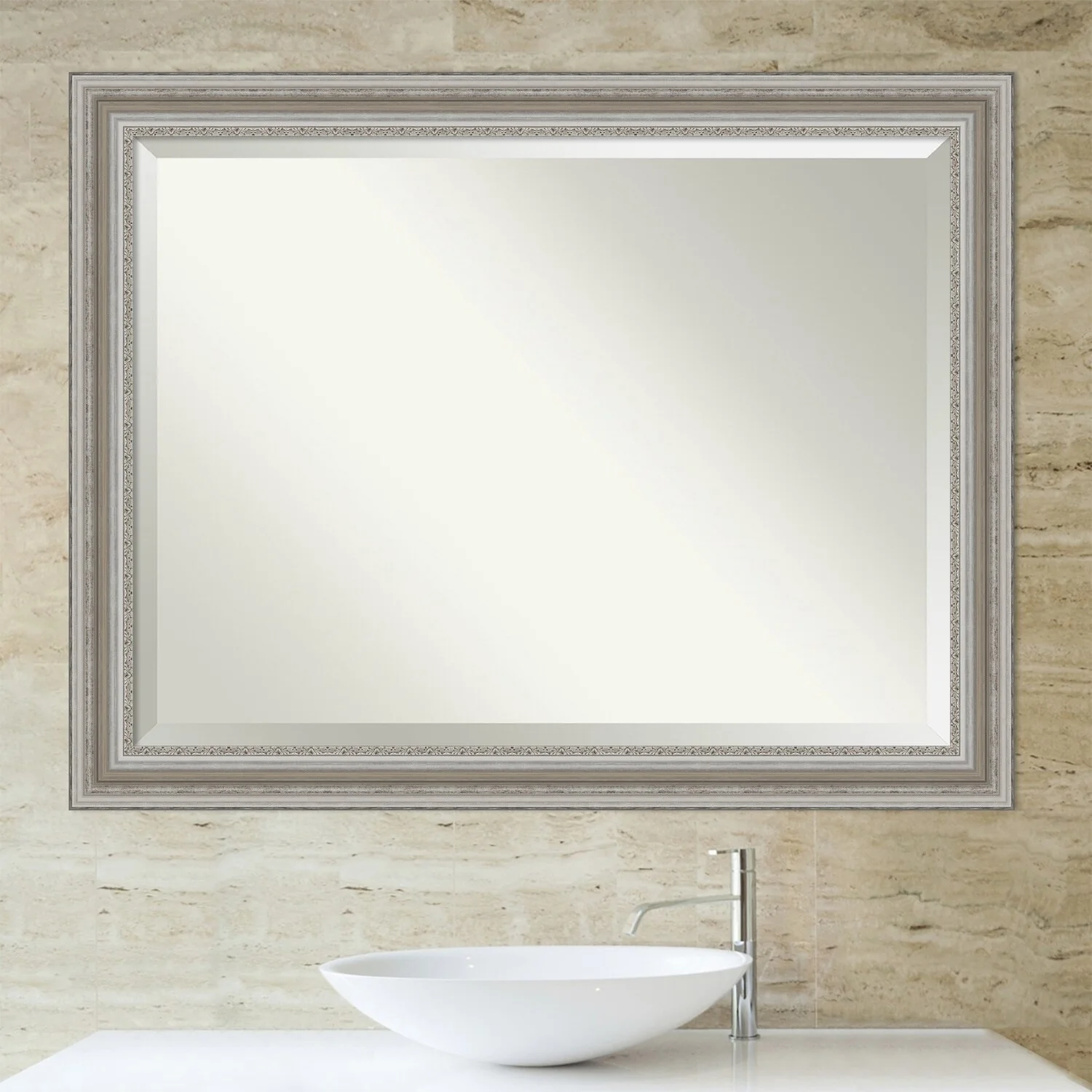 Beveled Bathroom Wall Mirror, Silver Frame Decorative Vanity Mirror for Bathroom, Bedroom and Entryway - Image 19