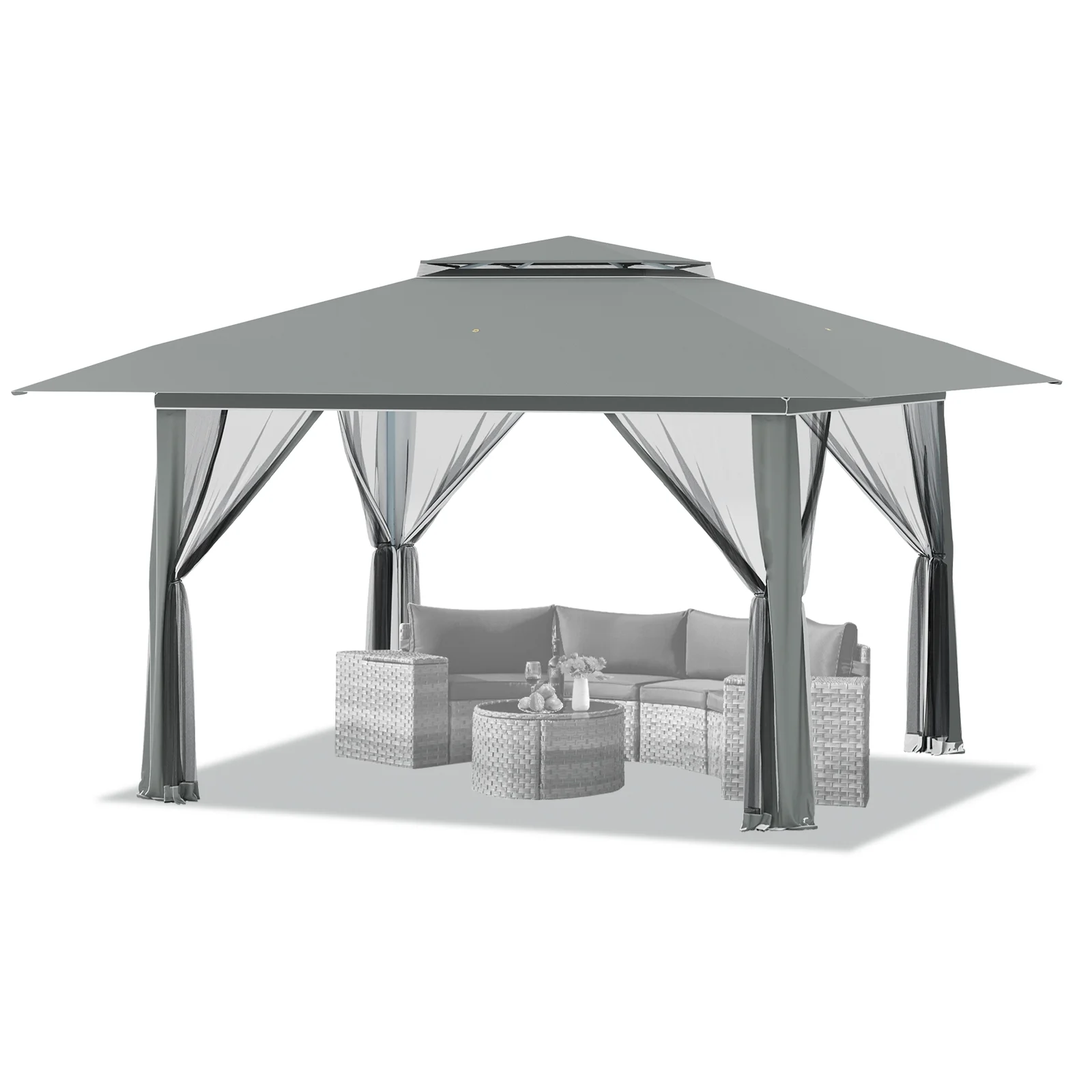 AVAWING 12x12 ft Outdoor Pop-up Canopy Party Tent Easy Setup Patio Wedding Tent, Khaki - Image 31