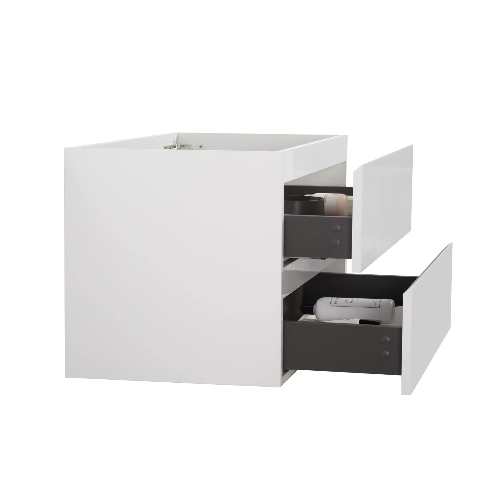 Wall Mount Bathroom Cabinet Without Basin, Gray Two-Drawer Storage Unit with Pre-Assembled Design for Space-Saving Modern Bathrooms - Image 18