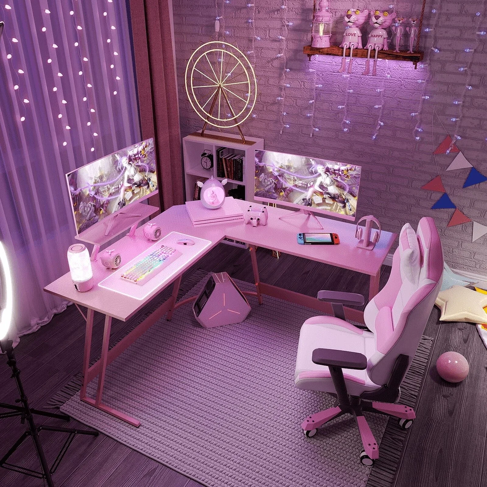 L-Shaped Gaming Desk, Computer Corner Desk and Office Writing Desk for Home - Image 36