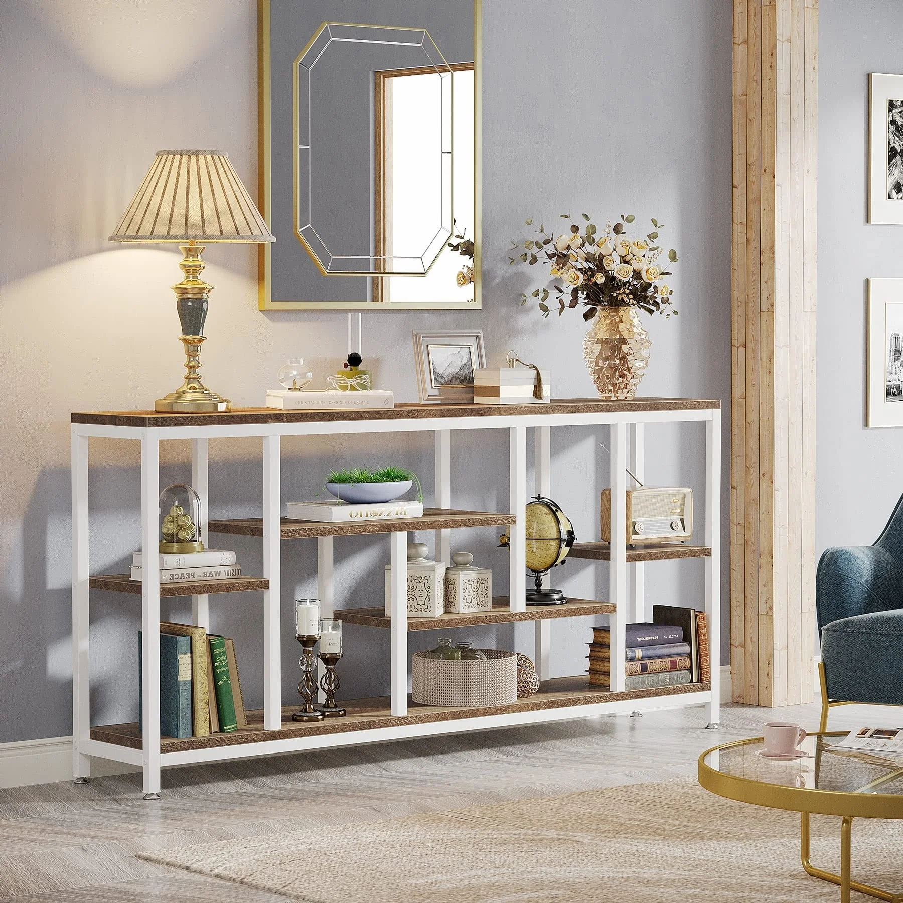 70.9 Inch Console Sofa Table with Storage, 3-Tier Entryway Table for Hallway - Image 18