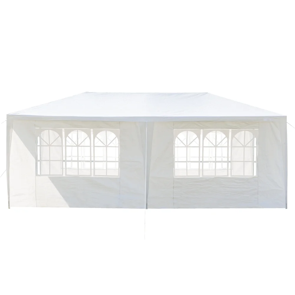 10'X20' Outdoor Party Tent with 4 Removable Sidewalls, Waterproof Canopy Patio Wedding Gazebo, White - Image 7