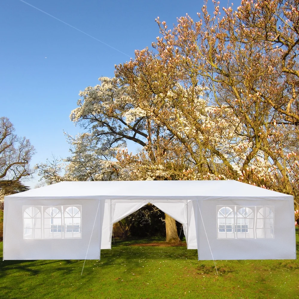 Gazebo Tent for Outside, 10' x 30' Patio Canopy Tent with 8 Side Walls, Heavy Duty Outdoor Party Wedding Tent, Portable Shade Folding Canopy - UV Coated, Waterproof Gazebo Tent, White, L1332 - Image 2