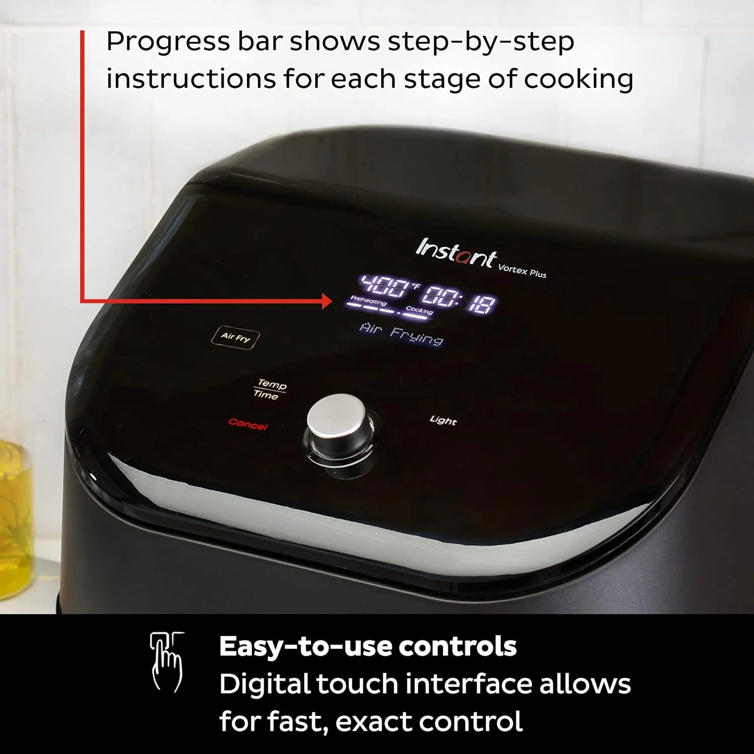 6QT Air Fryer, Clear Windows, Custom Program Options, 6-in-1 Functions, Crisps, Broils, Roasts, Dehydrates, Bakes, Reheats, from the, Black - Image 6