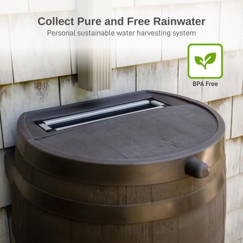 50 Gallon Rain Barrel with Brass Spigot, Large Outdoor Rainwater Collection and Storage Container for Garden - Image 22