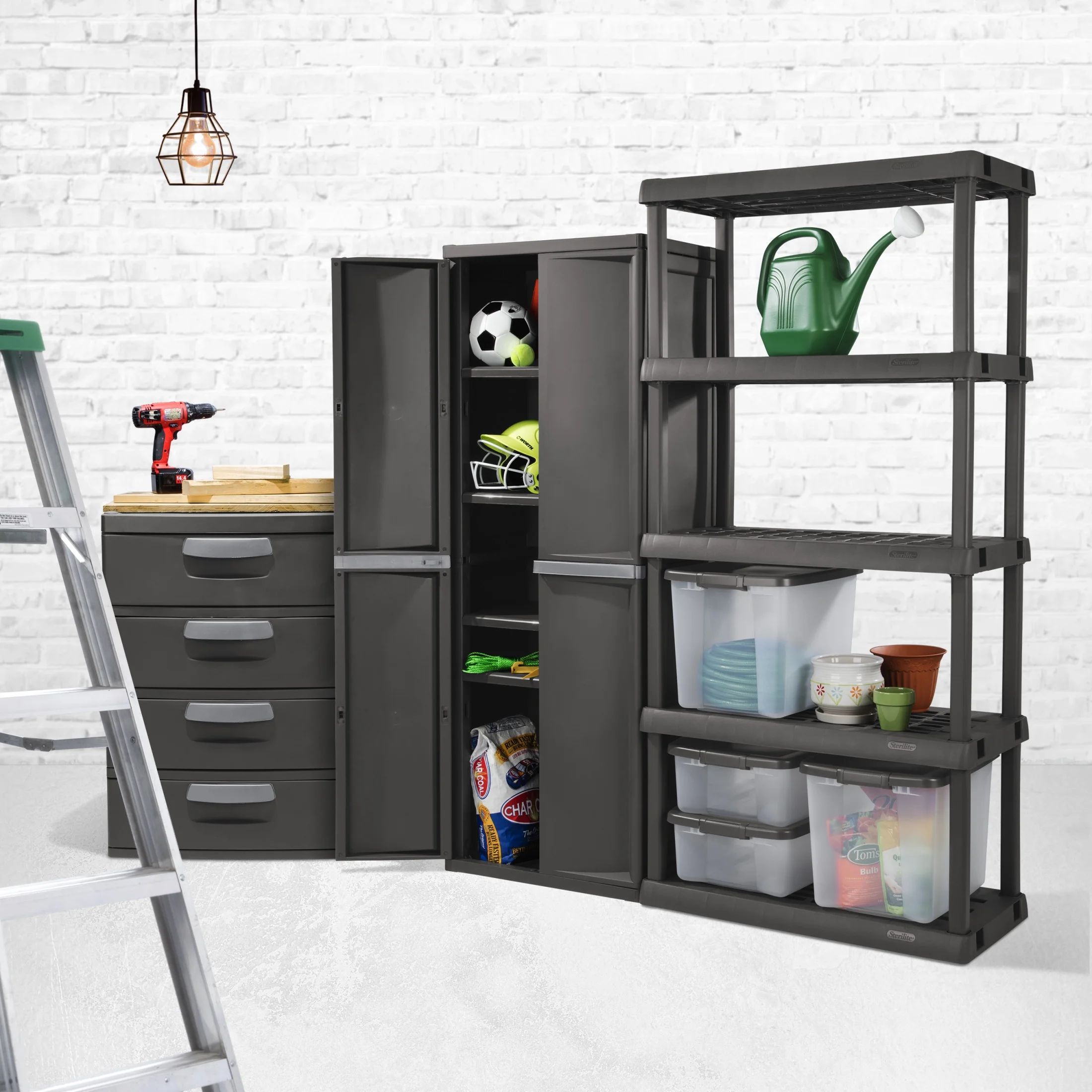 Sterilite 4 Drawer Unit, Durable Plastic Storage Solution for Garages and Basements, Dark Gray - Image 10