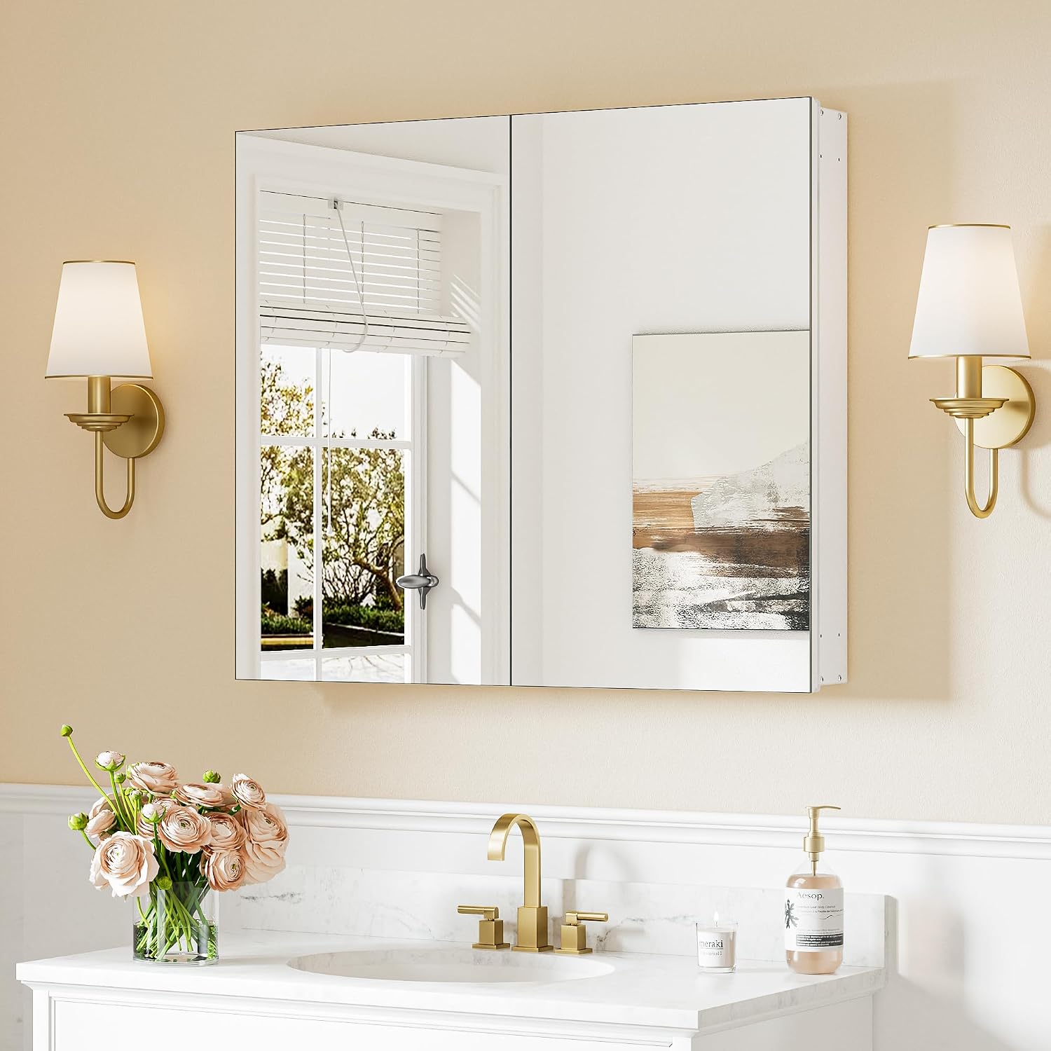 Black Medicine Cabinet with Mirror 20" x 26", Lightweight Aluminum - Image 34