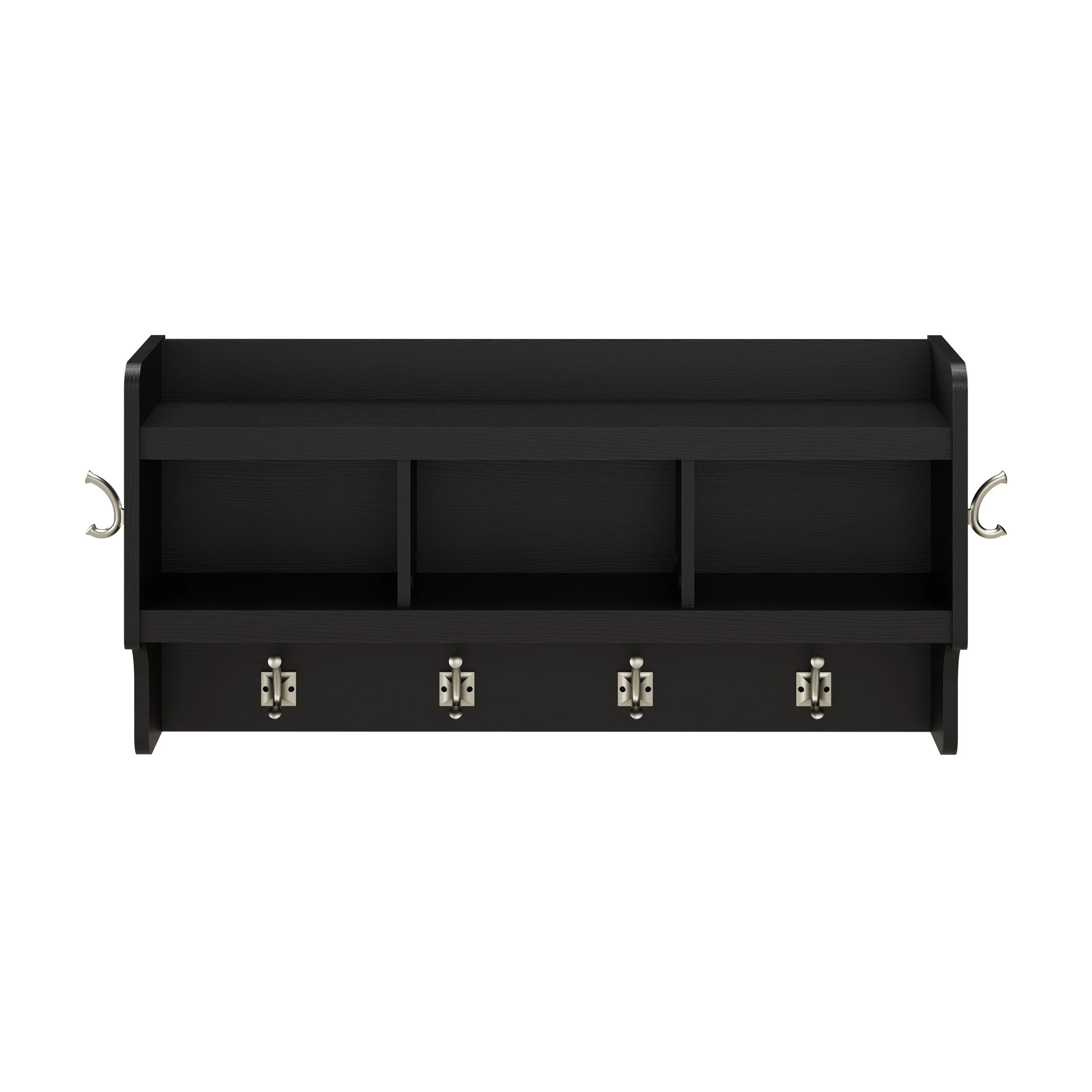 40 Inch Wall Mounted Coat Rack with Shelf, Wooden Entryway Storage and Hanging Organizer - Image 20