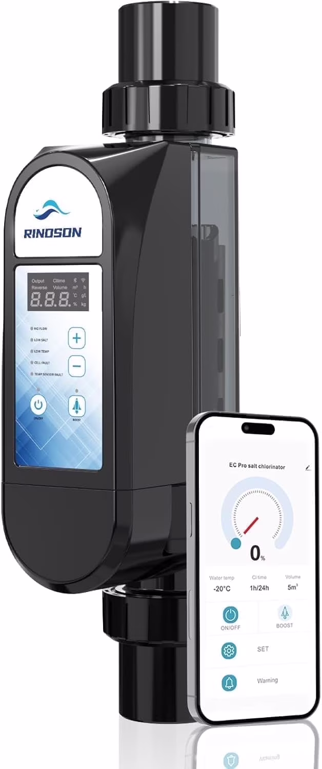 Rinoson Smart Saltwater Pool Chlorinator System Up to 18,000 Gallons Pool, Warranty-App Remote Control & Titanium Plate Self-Cleaning WiFi Salt Chlorine Generator for Pools - Image 5