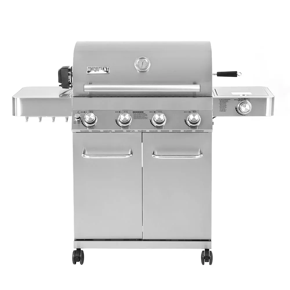 17842 Stainless Steel 4 Burner Propane Gas Grill with Rotisserie Configuration B - Image 2