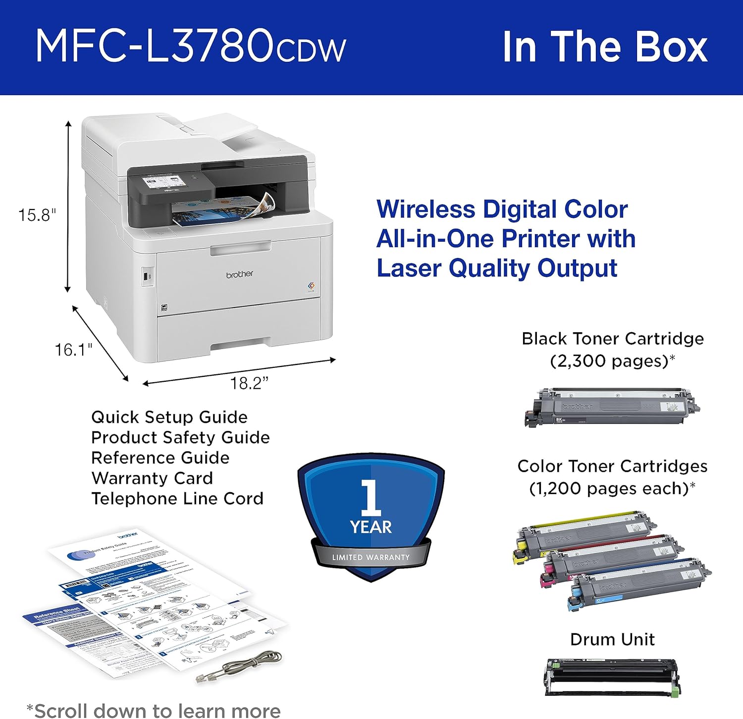 All-In-One Wireless Color Printer with Fast Printing, Scanning, Copying and Faxing - Image 8