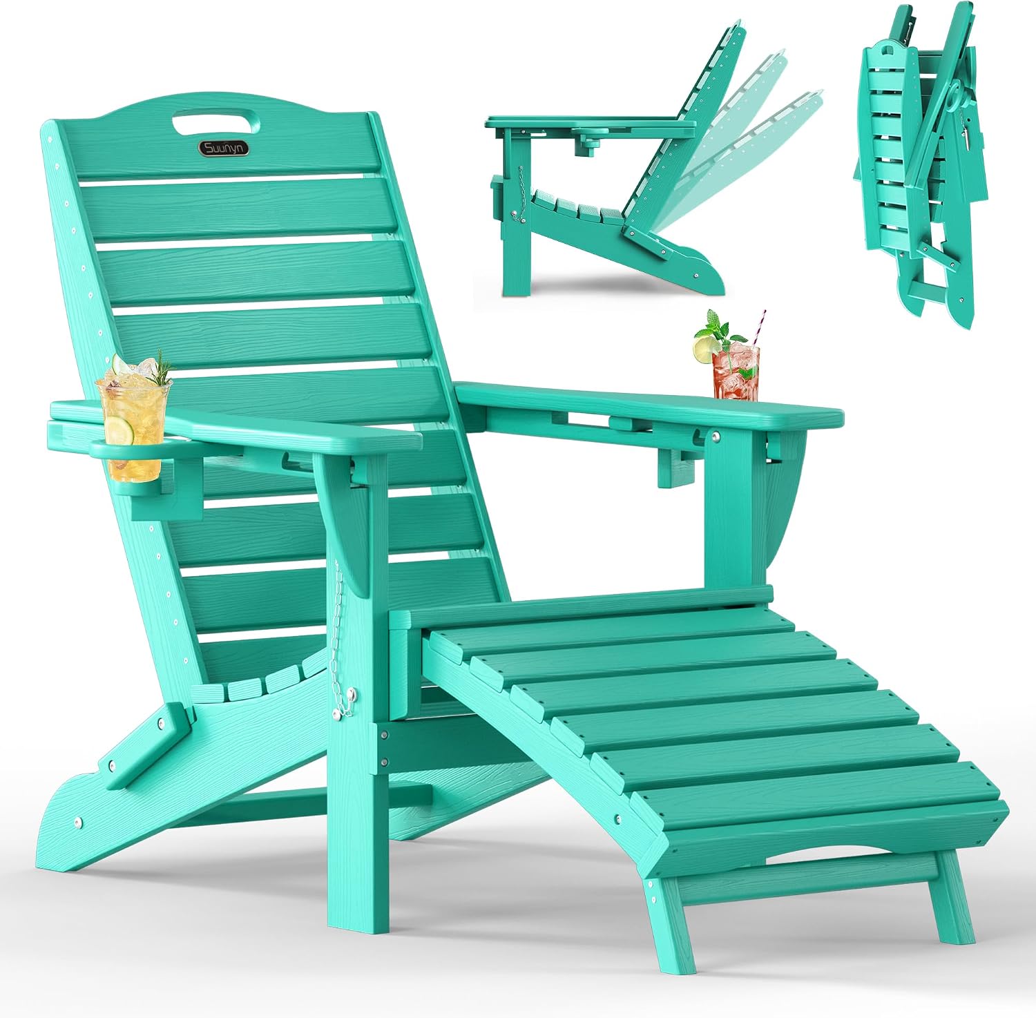 Adjustable Adirondack Chair, Outdoor Fire Pit Chair, Navy Blue - Image 15