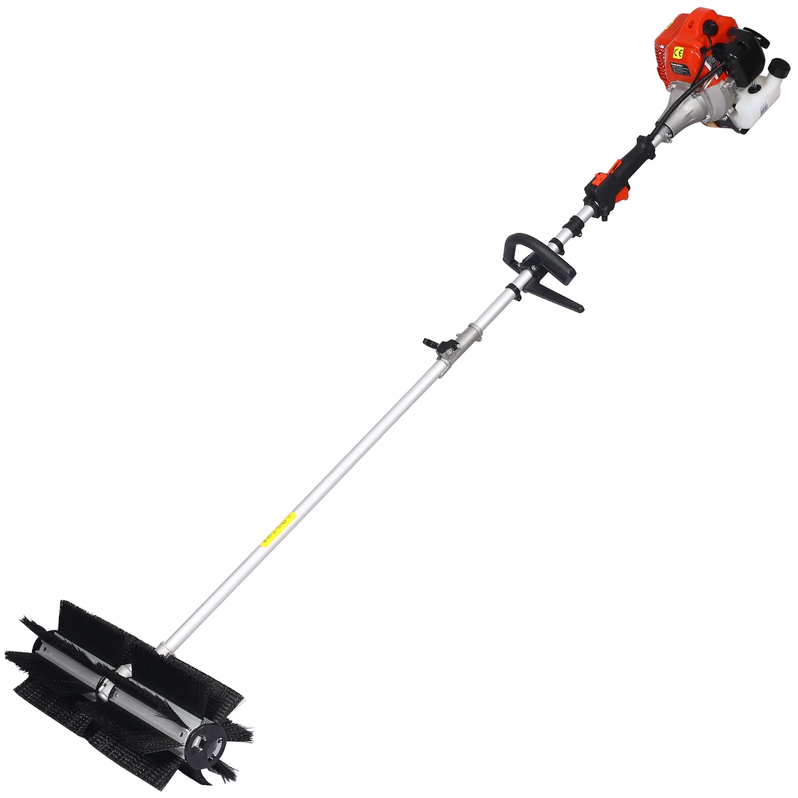 52CC 2-Stroke Broom Sweeper, Walk Behind Handheld Gas Powered Snow Sweeper, Brush Broom Sweeping Machine for Garden Lawn Yard Sidewalk Driveway Snow Cleaning, Broom Brush 24x9" EPA, D9025 - Image 2