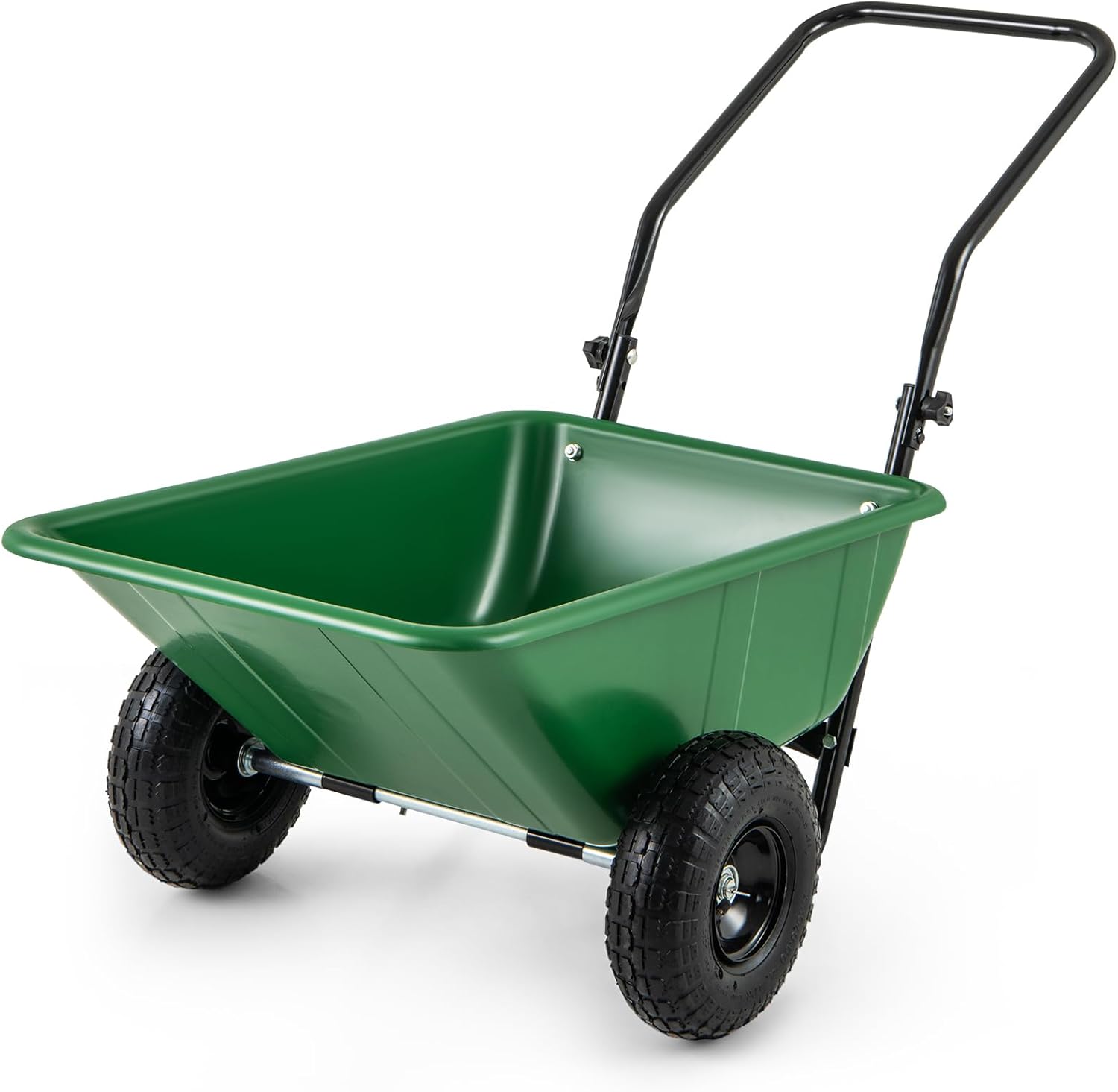 Dual-Wheel Wheelbarrow – Heavy-Duty Garden Cart with Pneumatic Tires, 330LBS Capacity - Image 3