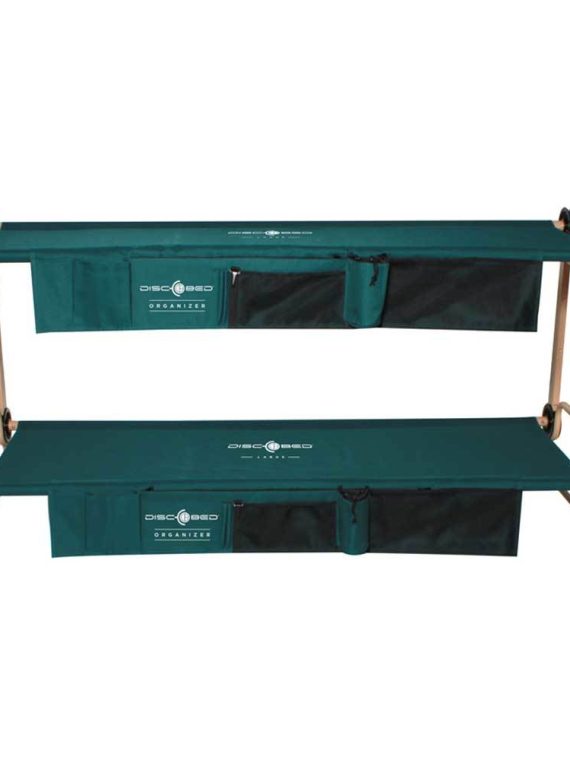 Large Benchable Double Cot with Storage Organizers, Green - Image 6