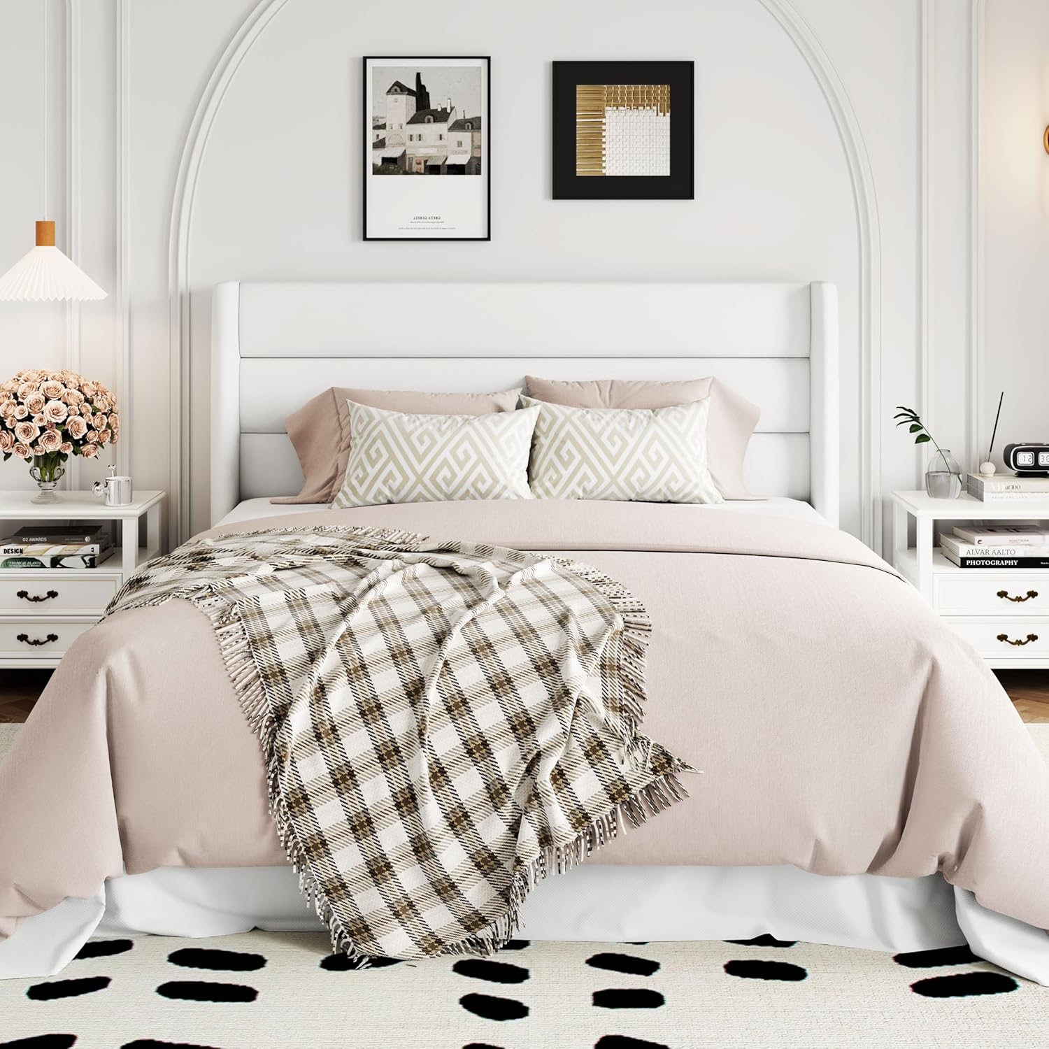 Queen Size Lift Up Storage Bed with Wingback Headboard, Upholstered Platform Bed Frame with Hidden Storage - Image 195