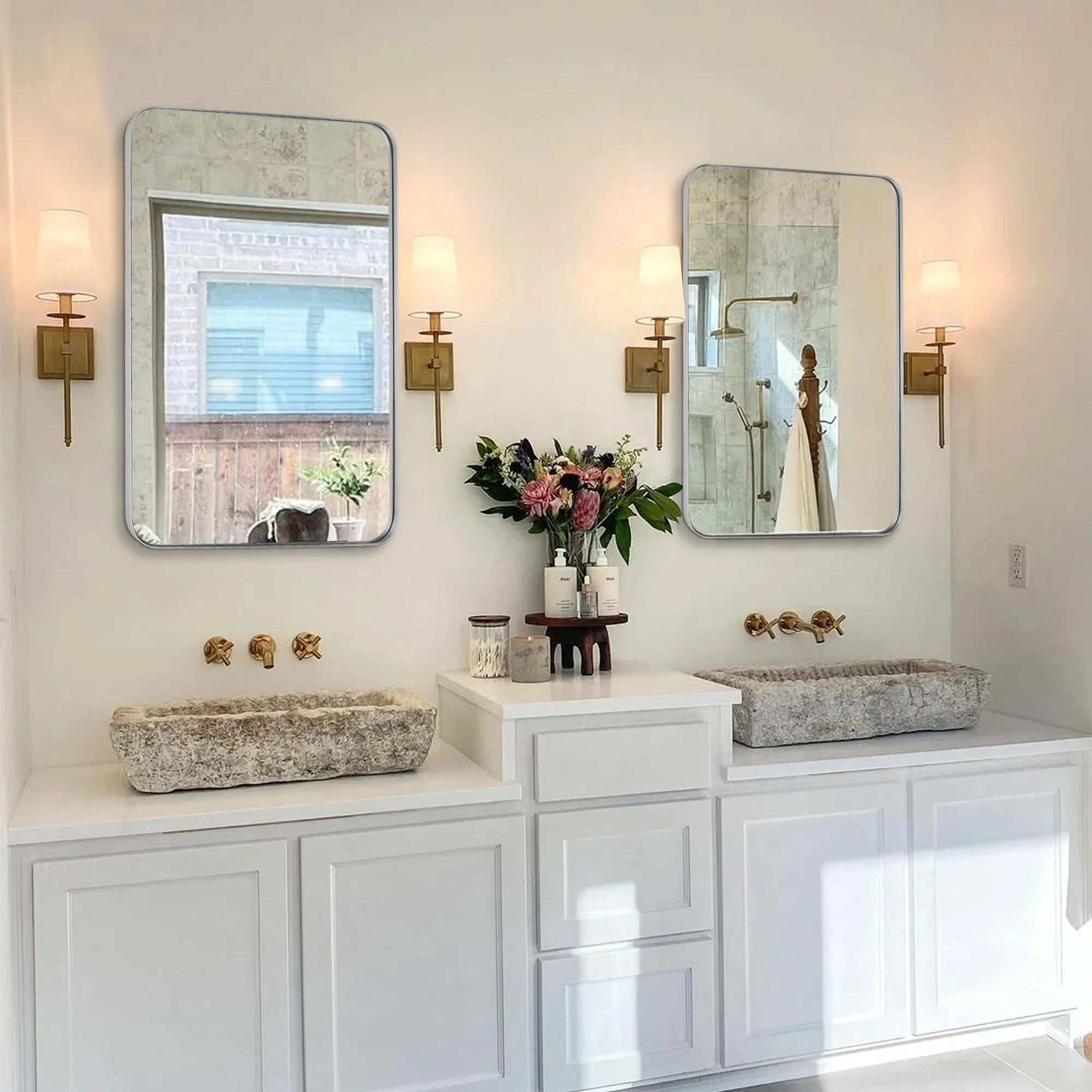 Wall Mirror Vanity Mirror, Bathroom Mirror with Rounded Corners, 1 Piece - Image 20