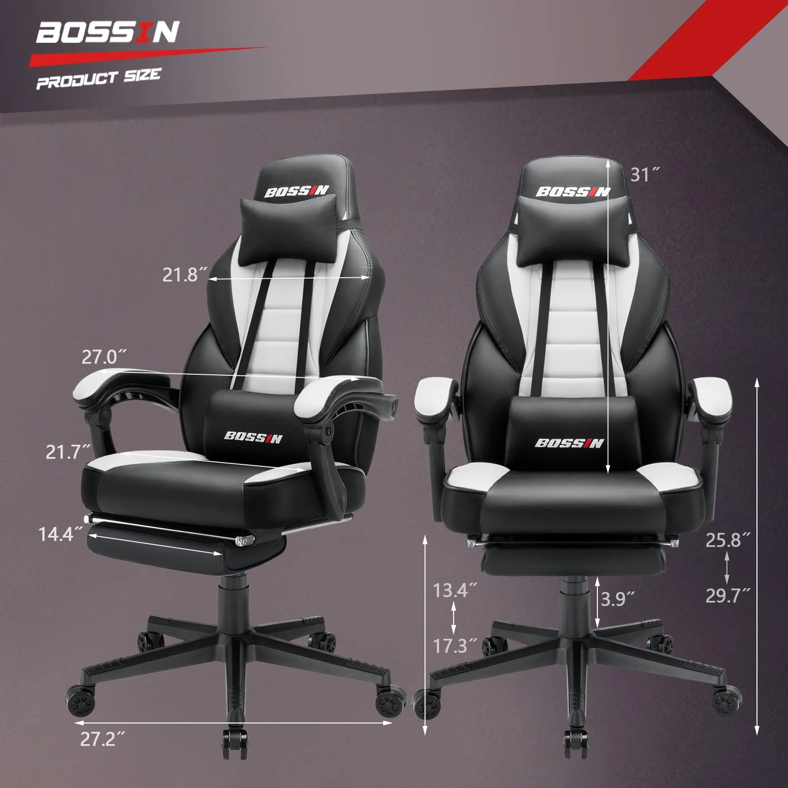 Racing Style Gaming Chair, 300 lbs Big and Tall High Back Computer Chair - Image 27