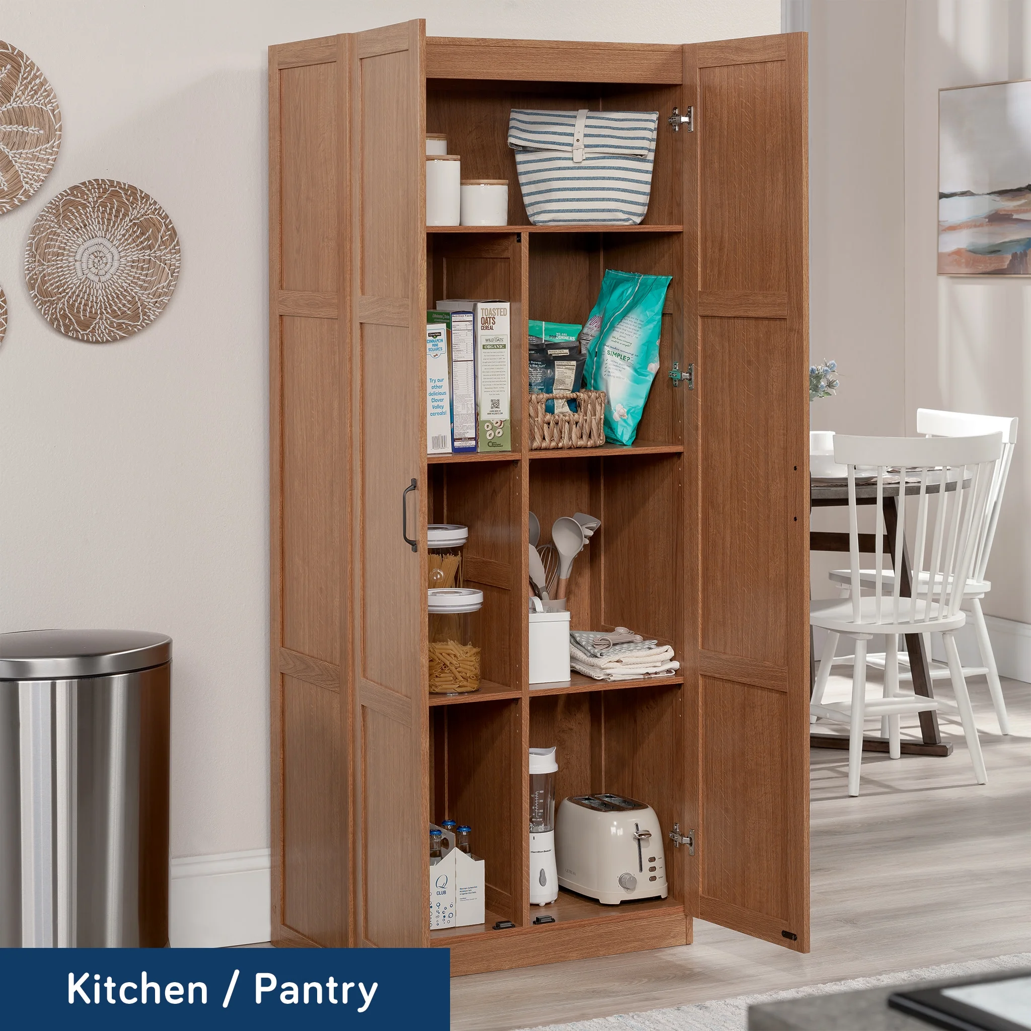 Sauder Select 2 Door Storage Cabinet, Reclaimed Pine Finish - Image 43
