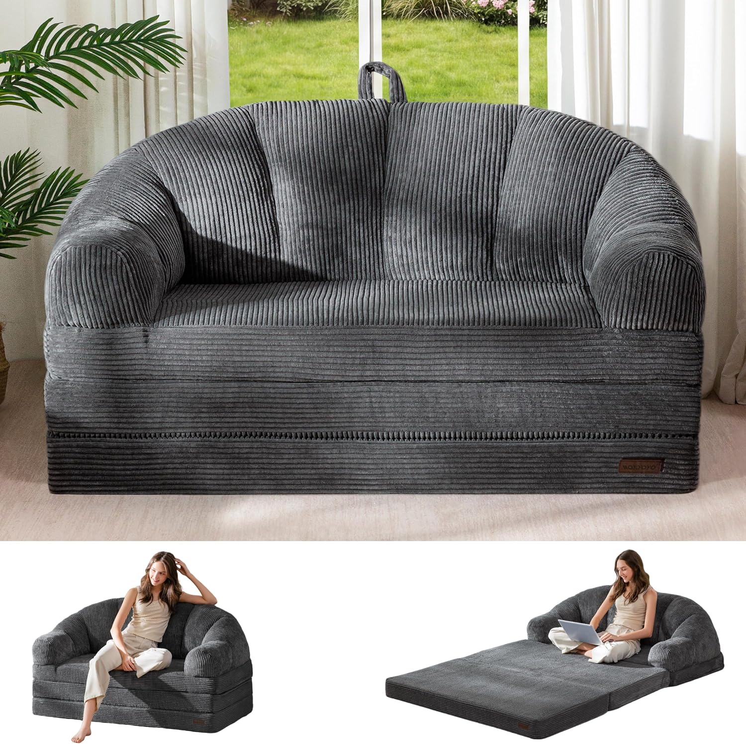 Folding Sofa Bed with Backrest, Boneless Fold Out Couch with Handle - Image 6