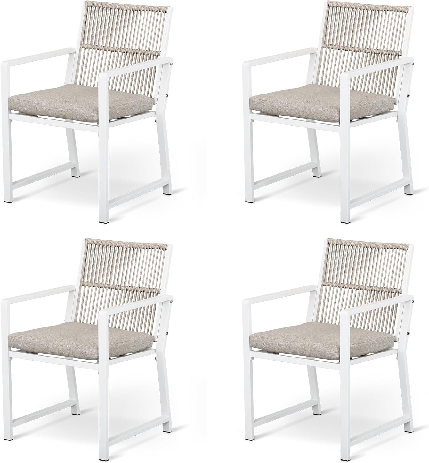Outdoor HDPE Patio Dining Chairs ,400Lbs,Black,Set of 2 - Image 4