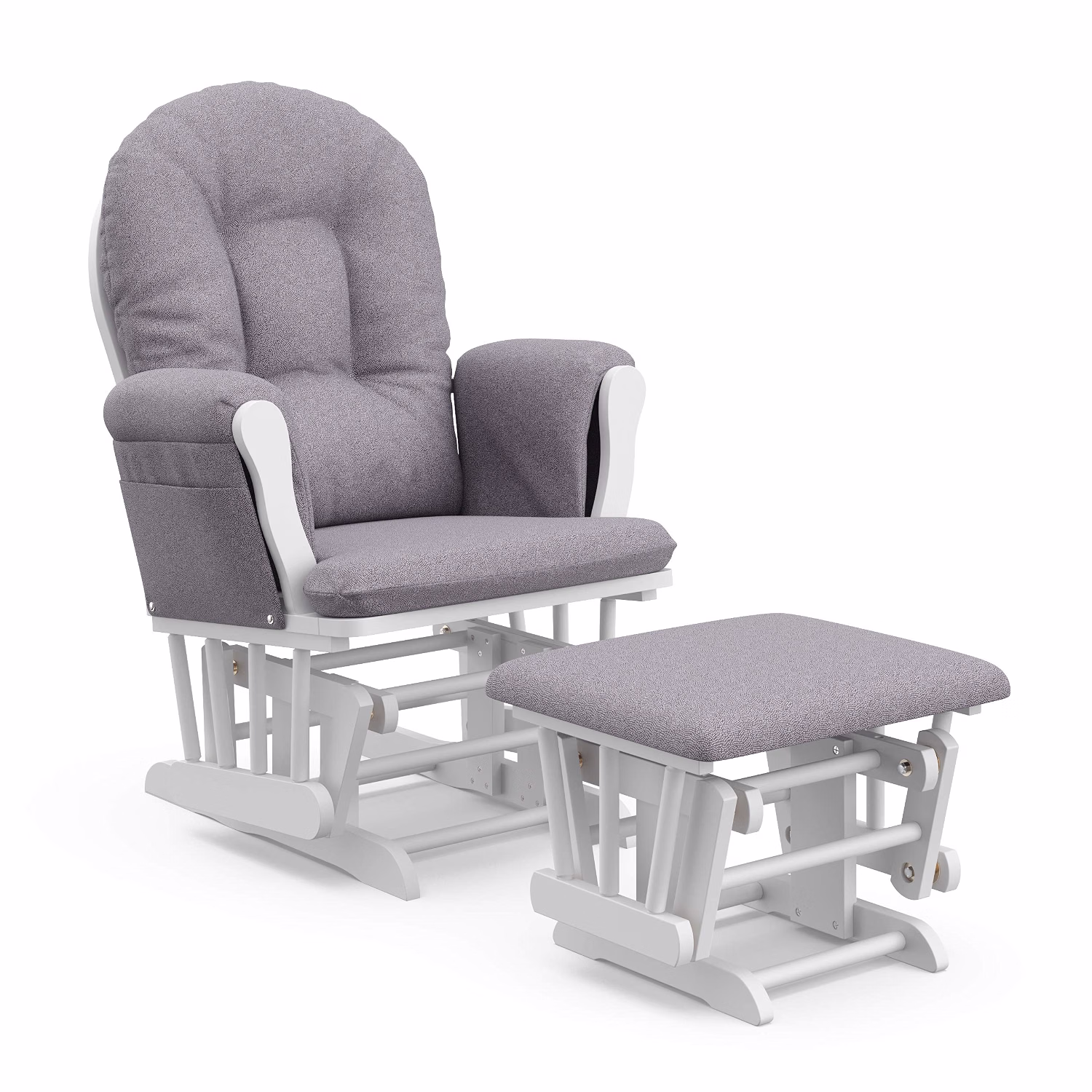 Premium Hoop Glider & Ottoman, Espresso/Gray - Image 8