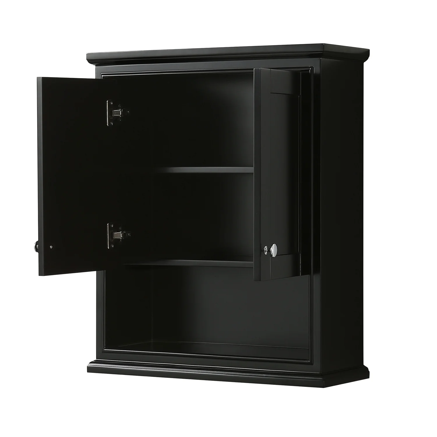 Wyndham Collection Deborah Over-the-Toilet Bathroom Wall-Mounted Storage Cabinet in Dark Gray with Matte Black Trim - Image 9
