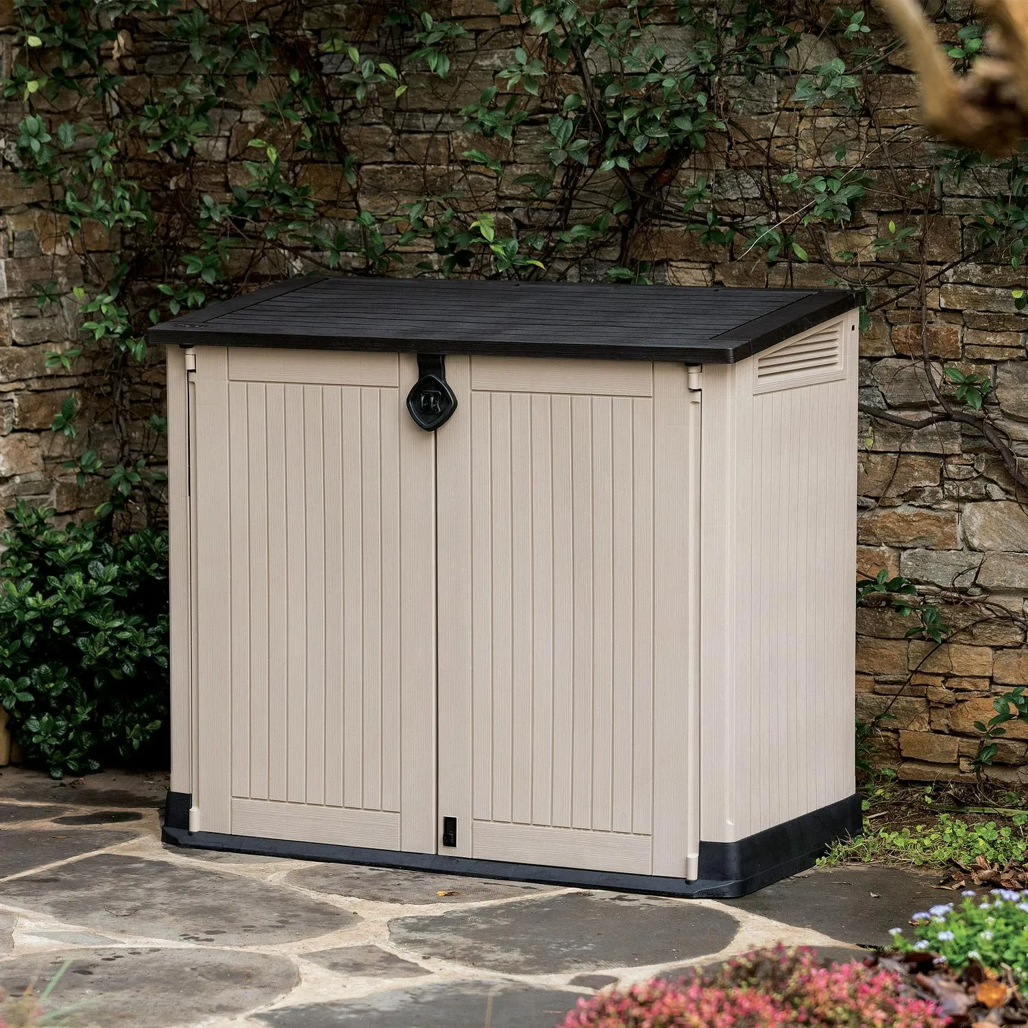 30 Cu. Ft. All-Weather Resin Storage Shed, Beige - Image 2