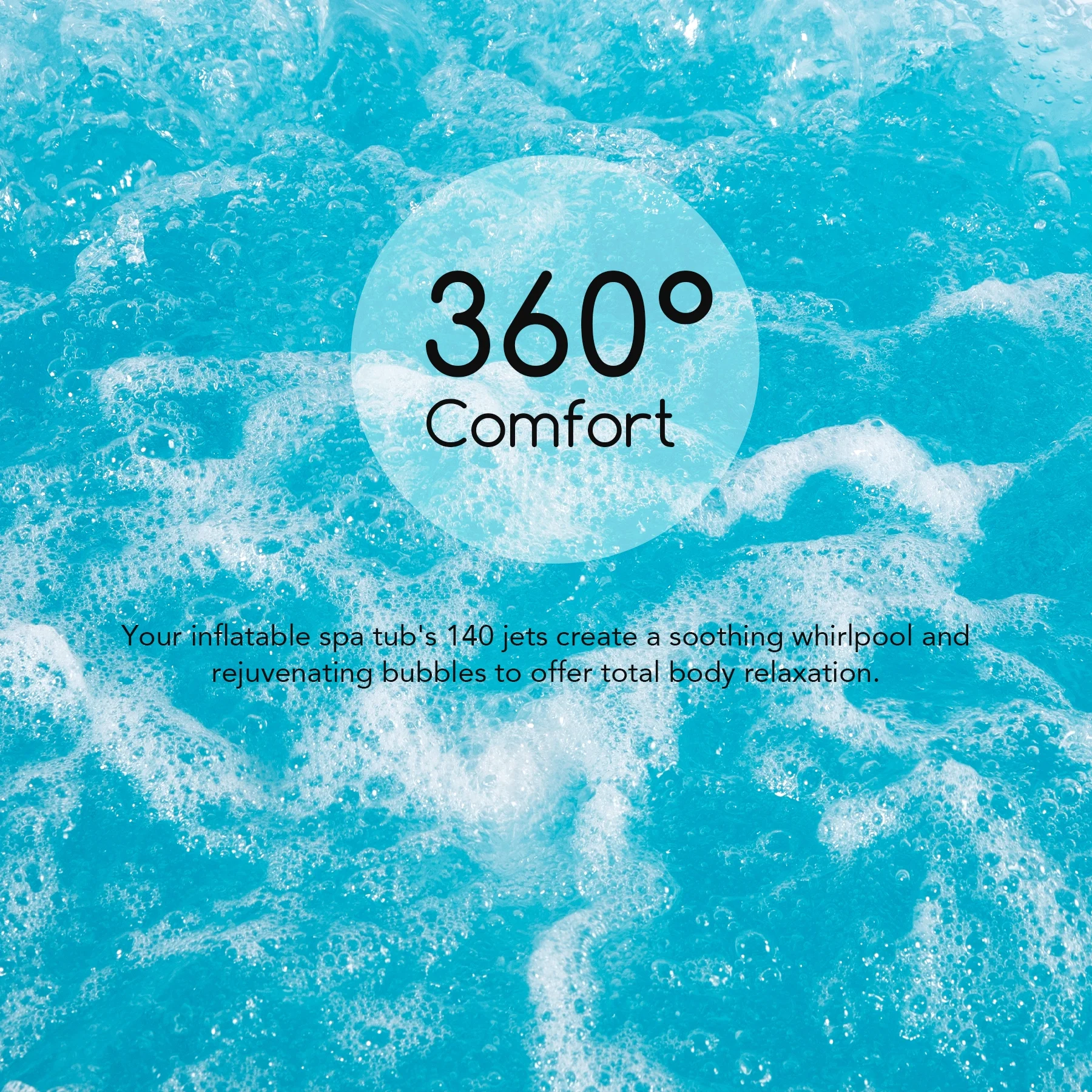 CO-Z 5x5ft PVC Square Inflatable Spa Tub & 120 Massaging Jets for Patio & More for 4-person Blue - Image 22