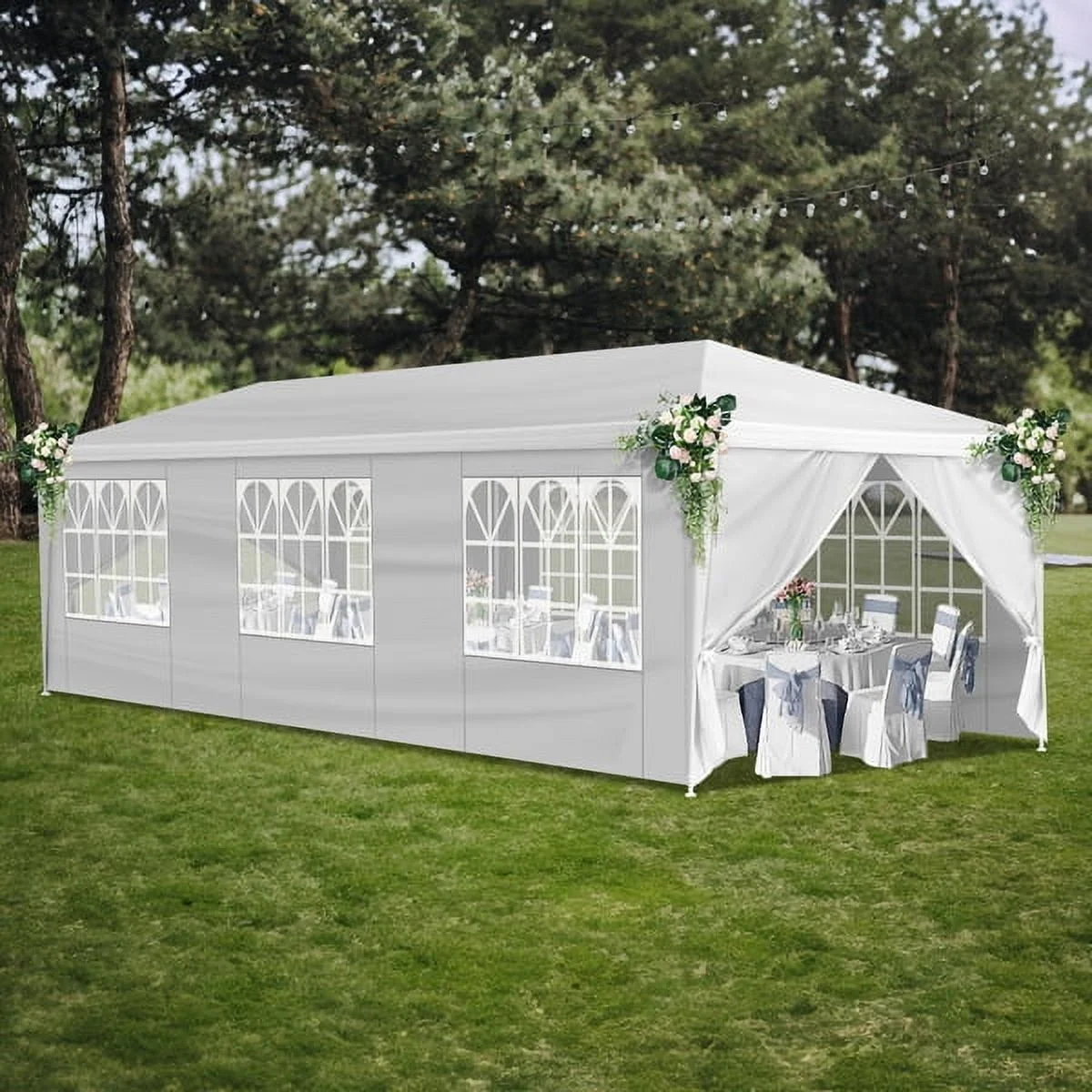 10'x30' Outdoor Party Tent with 8 Removable Sidewalls, Waterproof Canopy Patio Wedding Gazebo, White,white - Image 25