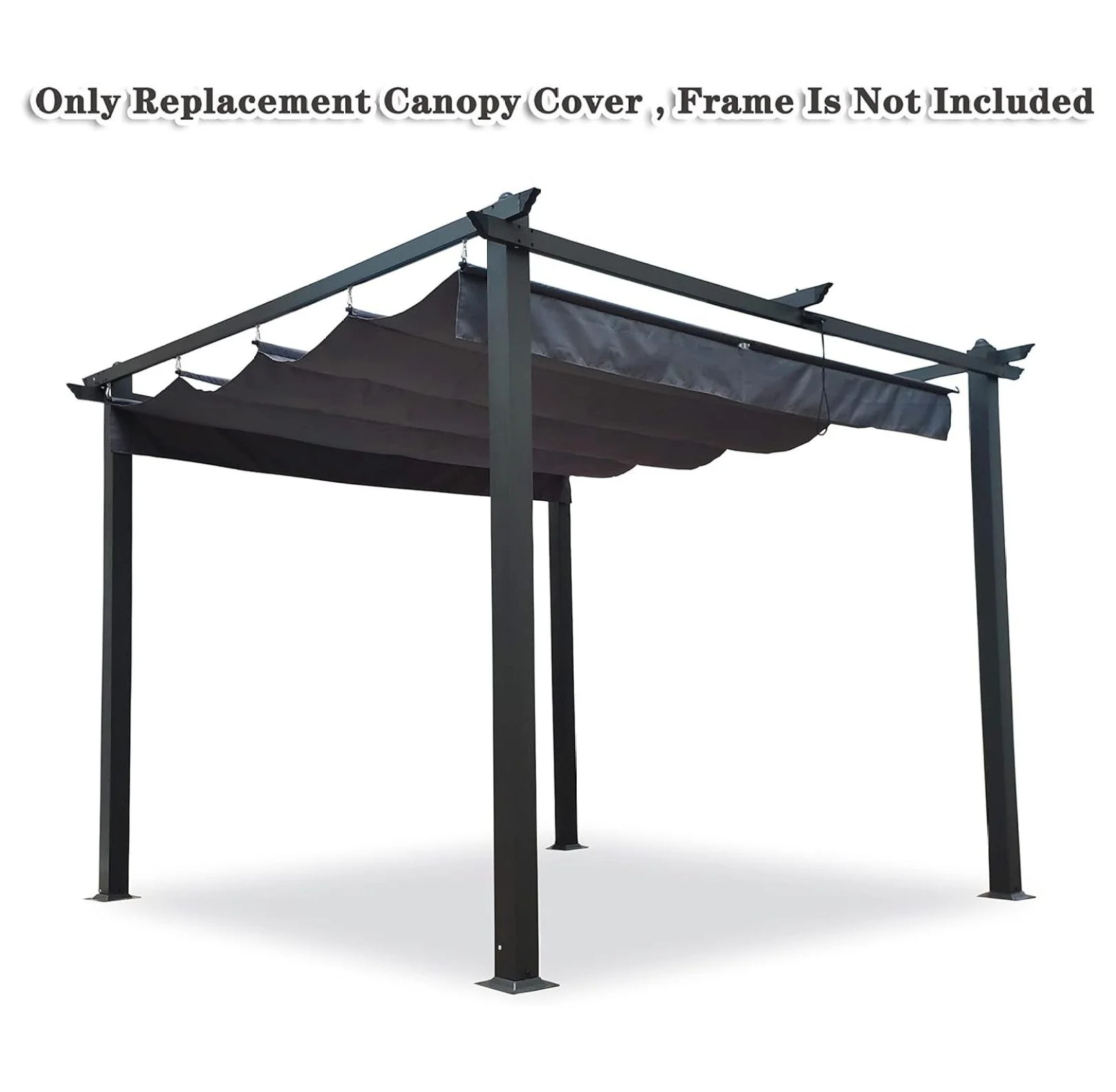 Pergola Replacement Canopy Top Cover - 10x10 Ft Patio Gazebo Shade Cover (Gray) - Weather Resistant Polyester Canopy Only, Metal Frame Not Included - Image 2