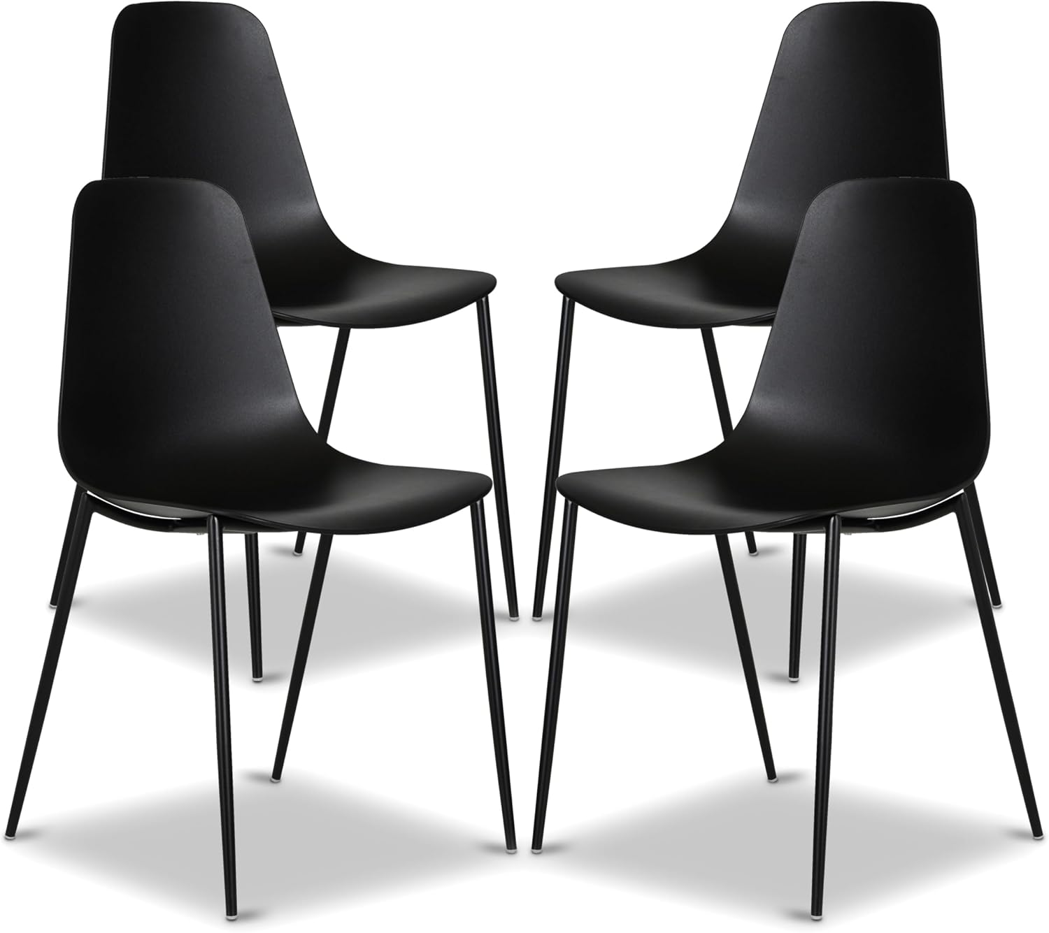 Isla Modern Kitchen Chairs Set of 4, Plastic Dining Chair with Metal Legs, Quick Assembly Simple Cafe Chairs Plastic for Indoor or Outdoor, Ocean Teal - Image 13