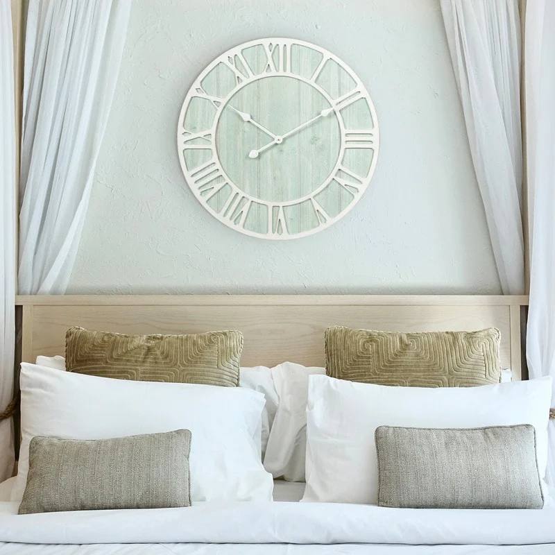 Green Blue Quartz Coastal Wall Clock, Decorative Nautical Wall Clock for Living Room, Bedroom and Home Decor - Image 5