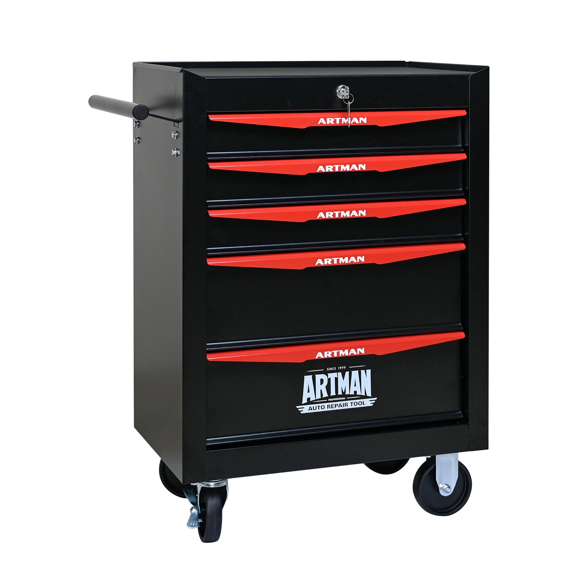 ARTMAN 20" 5-Drawer Rolling Metal Tool Chest Cabinet,Steel Tool Storage Box Organizer for Garage Workshop Warehouse - Image 6