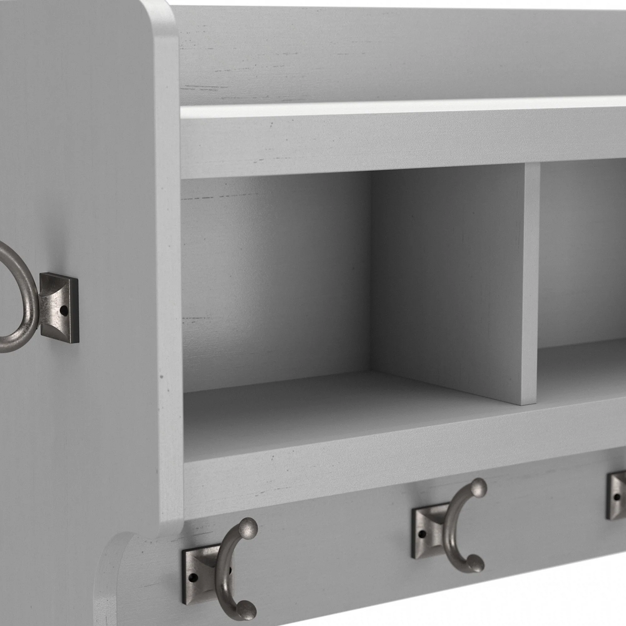 40 Inch Wall Mounted Coat Rack with Shelf, Wooden Entryway Storage and Hanging Organizer - Image 8