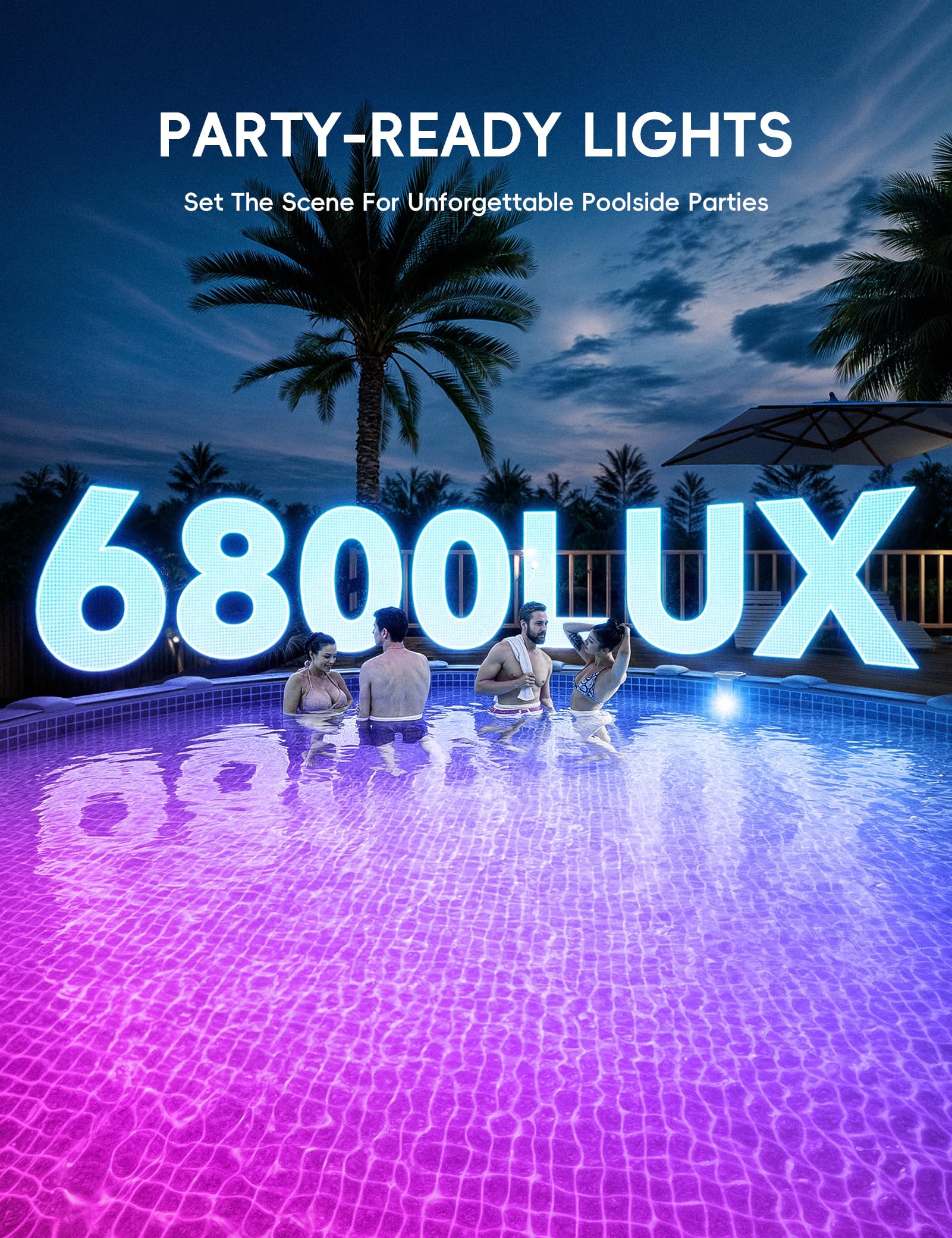 Solar Pool Lights for Steel Wall Above Ground Pools, Solar Powered LED Swimming Pool Lighting - Image 5