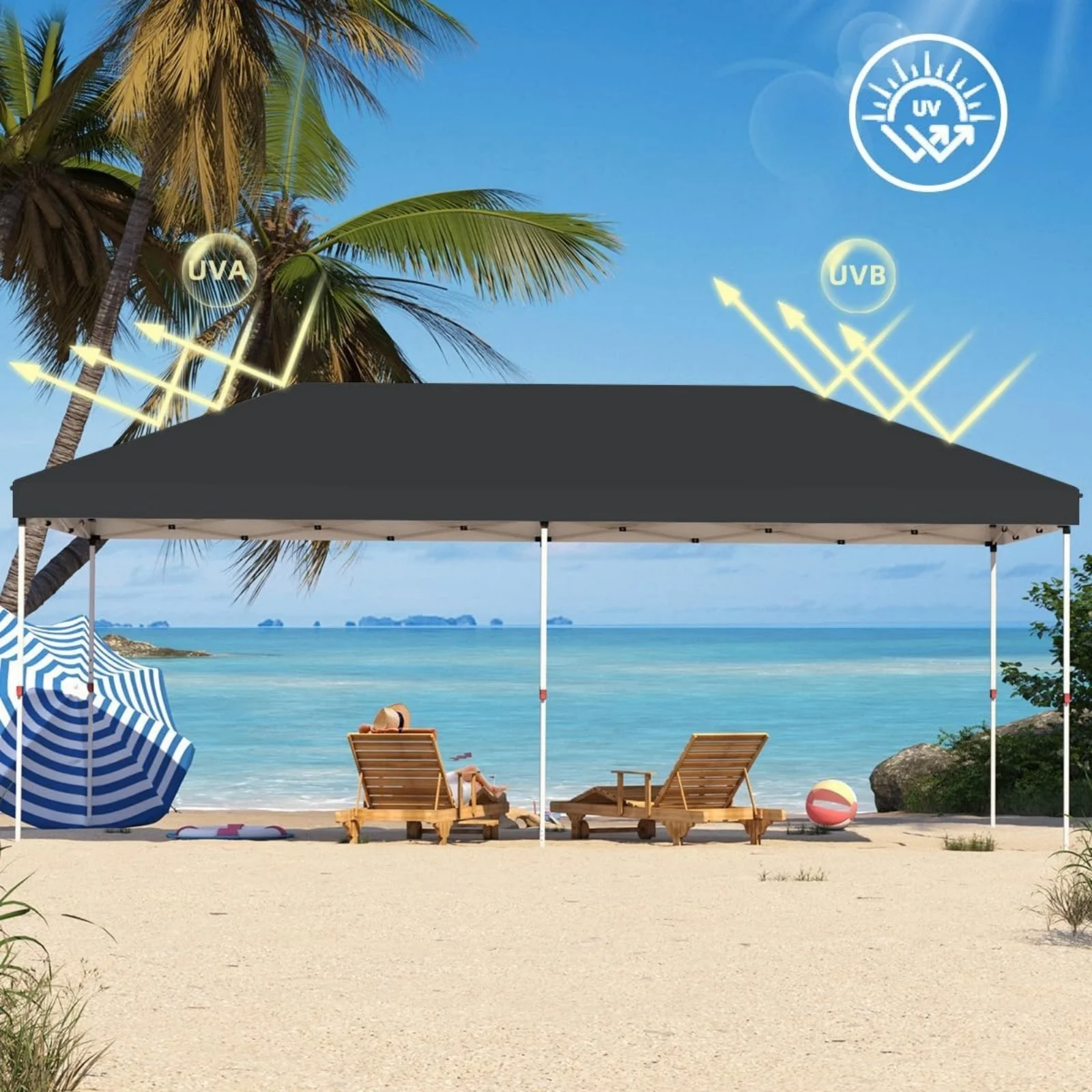 Telyswee 10'x20' Pop Up Canopy, Waterproof & UV Resistant Commercial Instant Canopy Tent Outdoor Events Instant Shelter for Farmer Market, Party, Event, Patio - Image 2