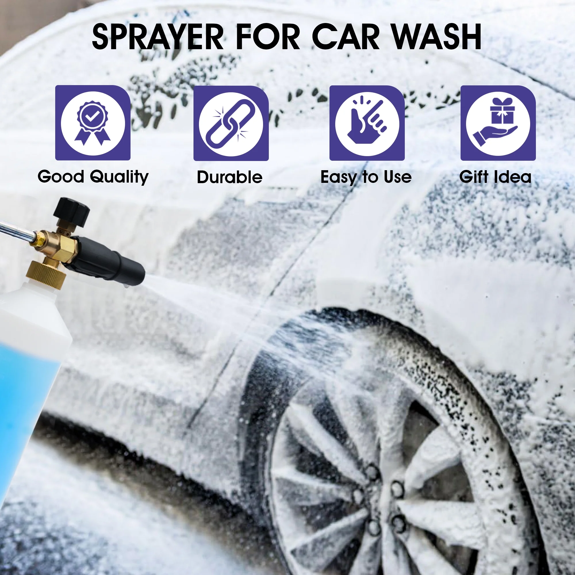 SM Arnold SPEEDY SUPER FOAMER Foam Cannon Soap Sprayer for Car Wash, Patio & House Cleaning | Multi-Purpose Sprayer Cleaner Cannister for Pressure Washer | For Automotives, Home, Garage, Boats & More - Image 4