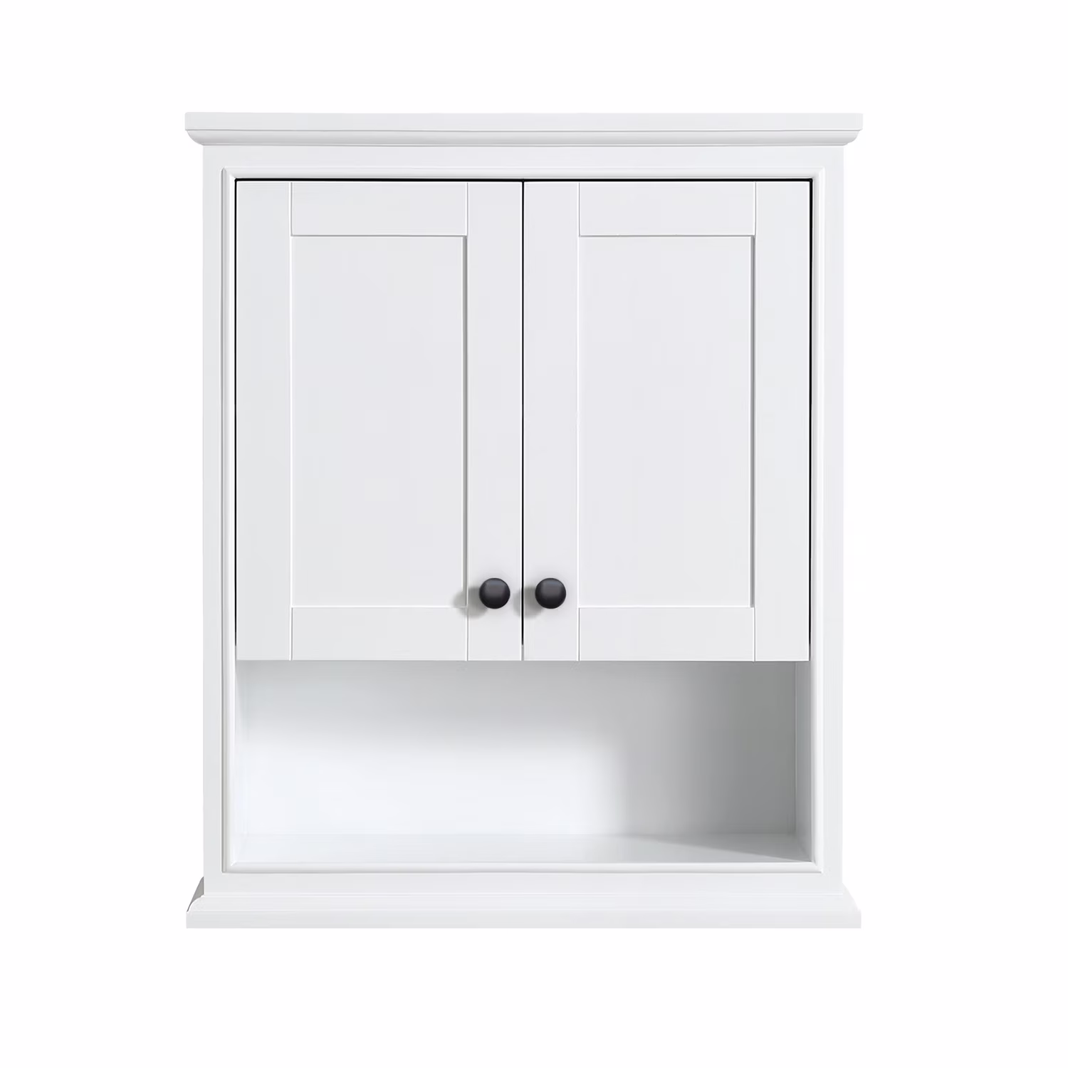 Wyndham Collection Deborah Over-the-Toilet Bathroom Wall-Mounted Storage Cabinet in Dark Gray with Matte Black Trim - Image 8