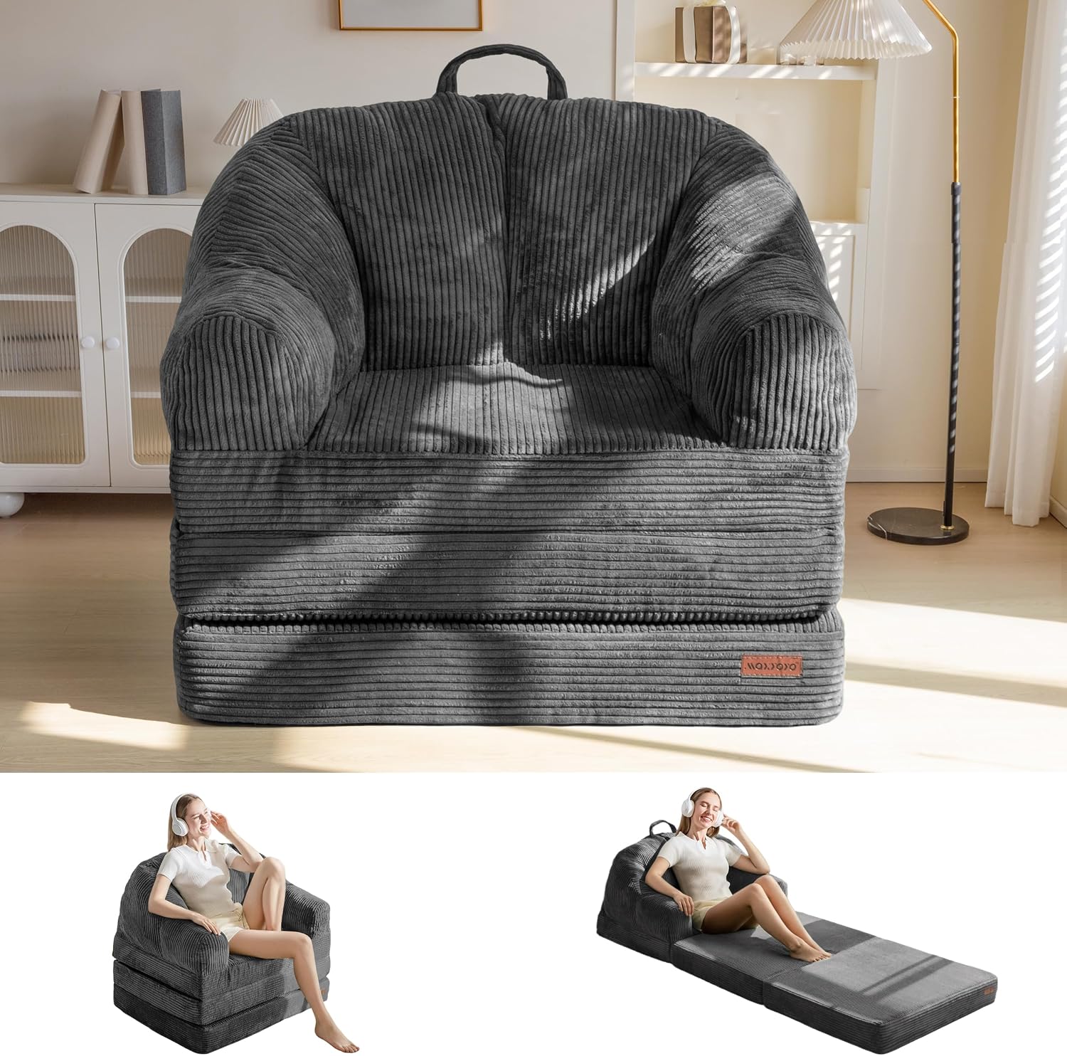 Folding Sofa Bed with Backrest, Boneless Fold Out Couch with Handle - Image 7