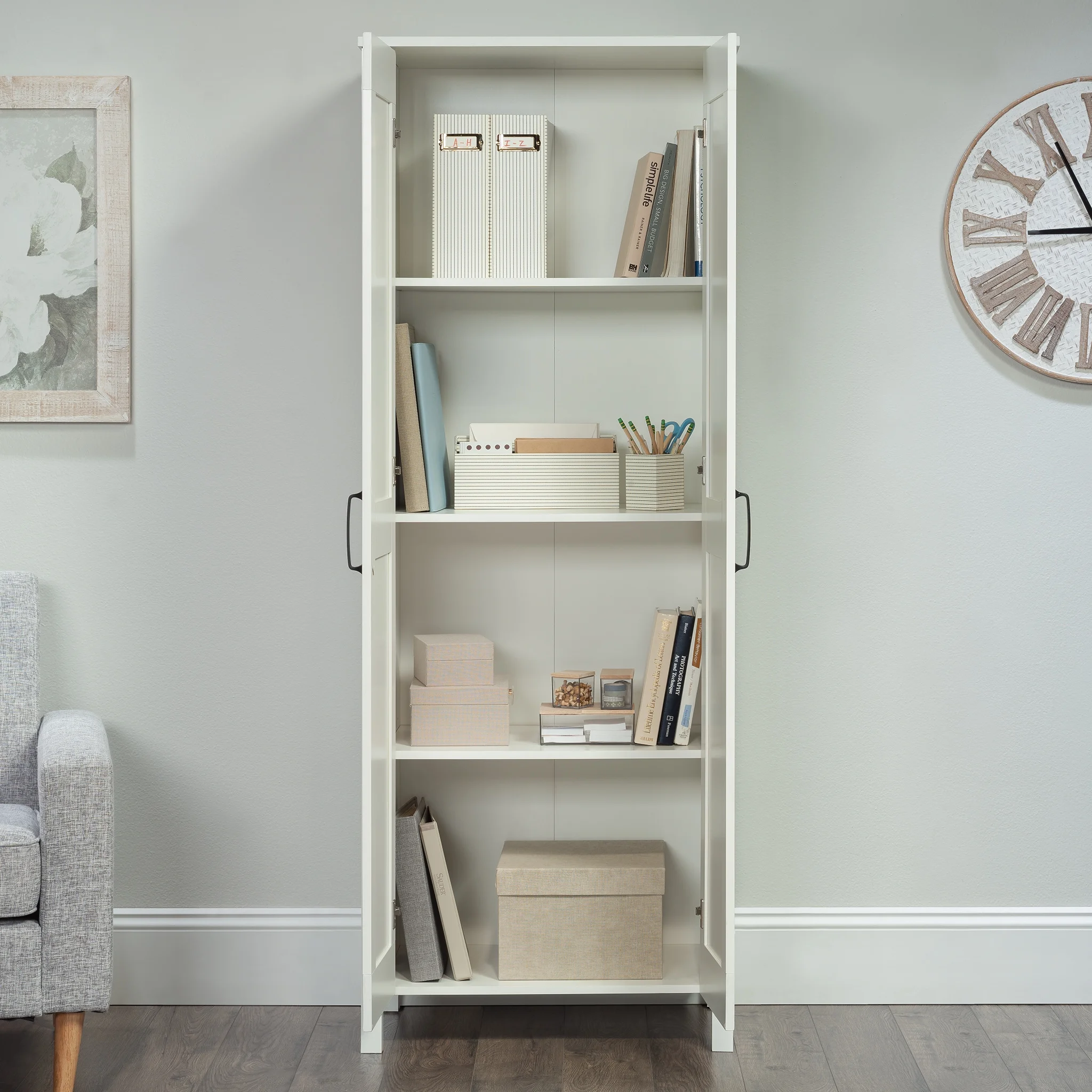 Sauder Two-Door Storage Cabinet, White Finish - Image 16
