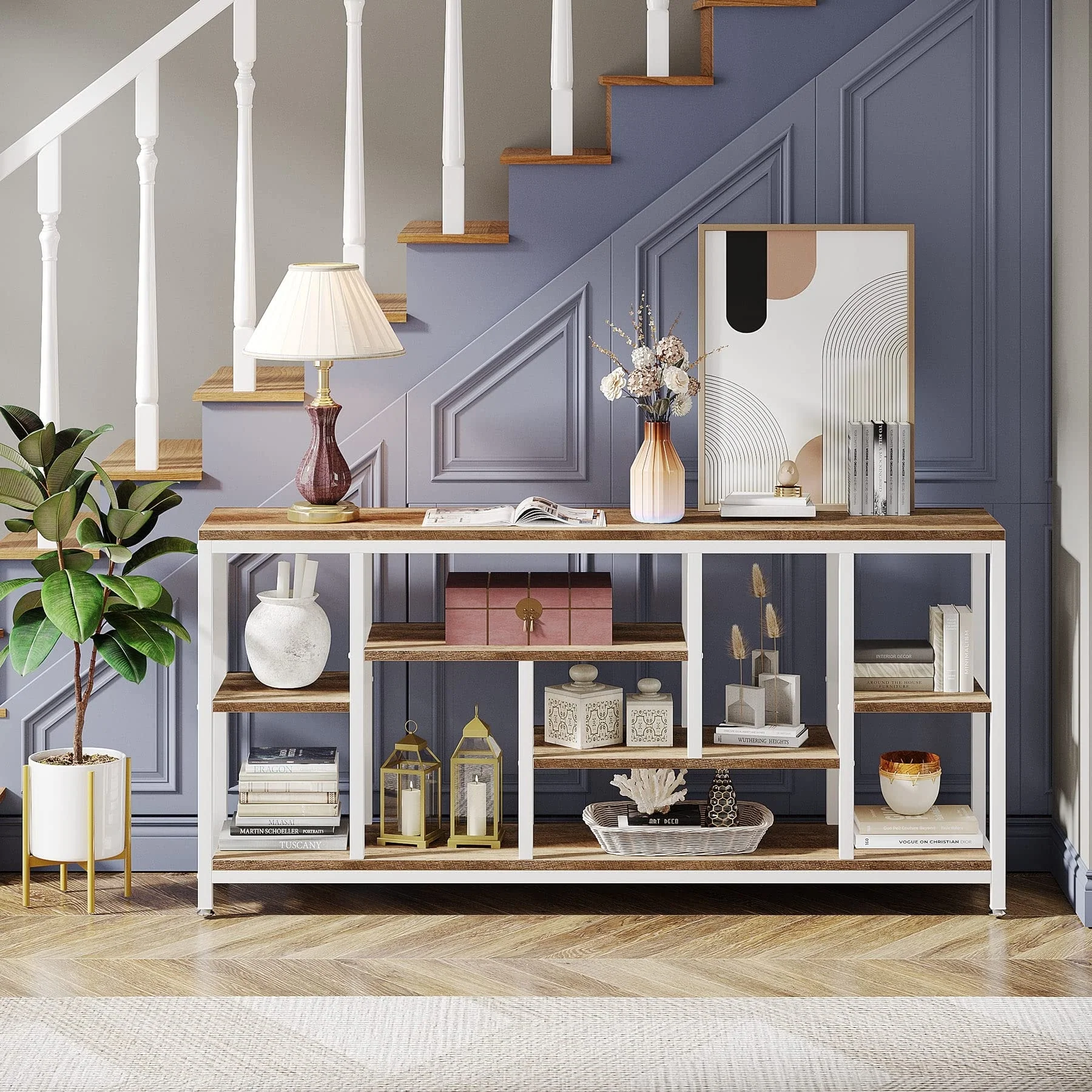 70.9 Inch Console Sofa Table with Storage, 3-Tier Entryway Table for Hallway - Image 19