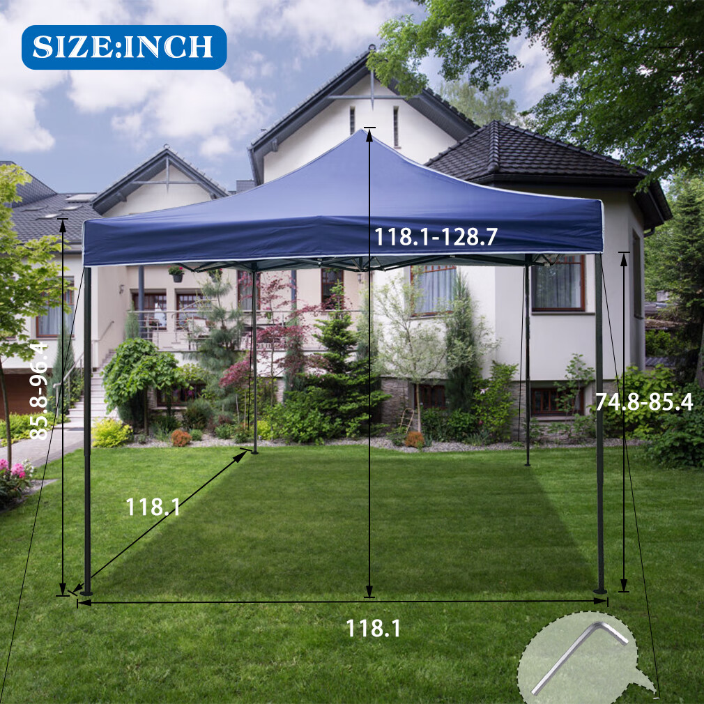 CL.HPAHKL 10' x 10' Outdoor Pop Up Canopy Tent with Wheeled Bag, Outdoor Shade Tent for Party One Push Patio Tent Canopy Instant Slant Leg Conopy for Backyard Outdoor Patio and Lawn - Image 13