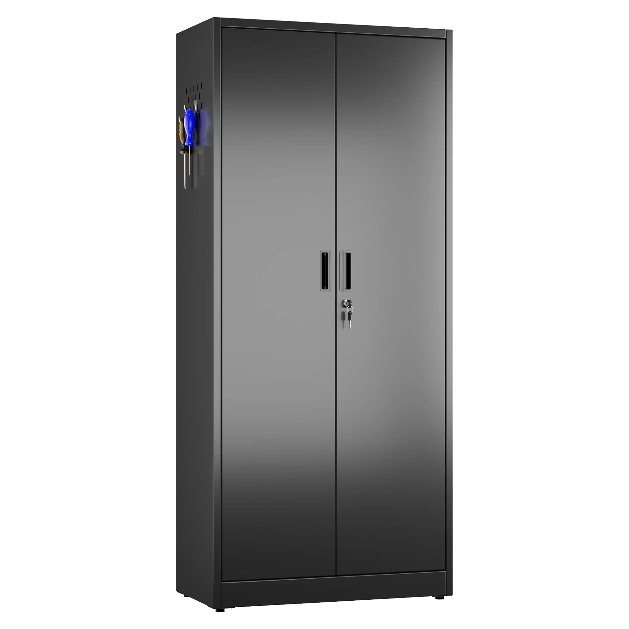 GAEANET 2 Door Metal Storage Cabinet with 5 Adjustable Shelves &Pegboard, 71" H-32" W-16" D Locking Steel Garage Cabinet, for Garage,Office,Home,Gym,School, File Cabinet,Assembly Required, Black - Image 37