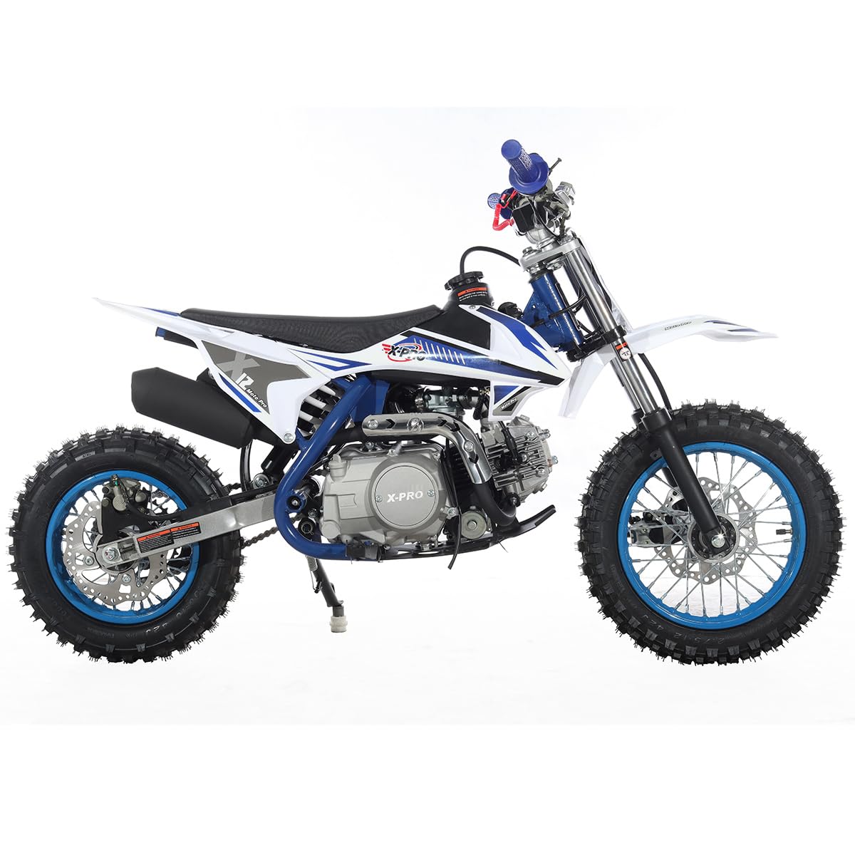 110cc Dirt Bike, Gas Powered Pit Bike with Automatic Transmission, Electric Start, 12"/10" Tires, Off-Road Dirt Bike for Youth(Blue) - Image 2