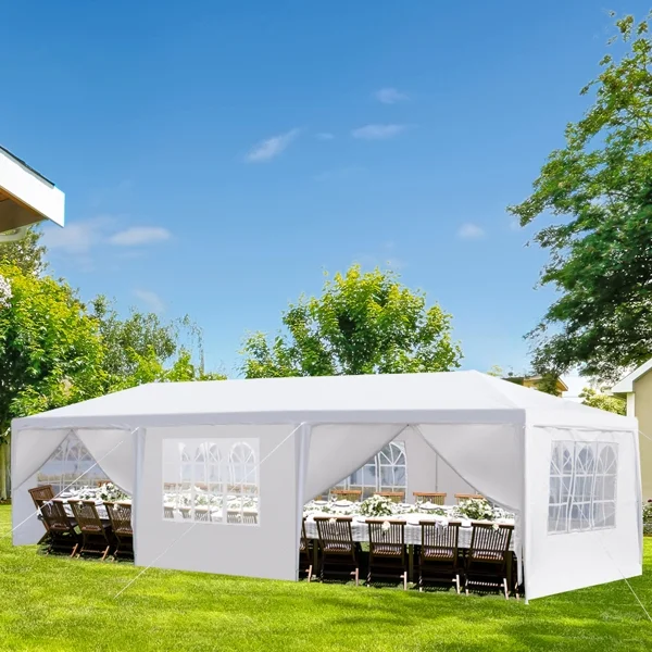 10'x30' Outdoor Party Tent with 8 Removable Sidewalls, Waterproof Canopy Patio Wedding Gazebo, White,white - Image 32