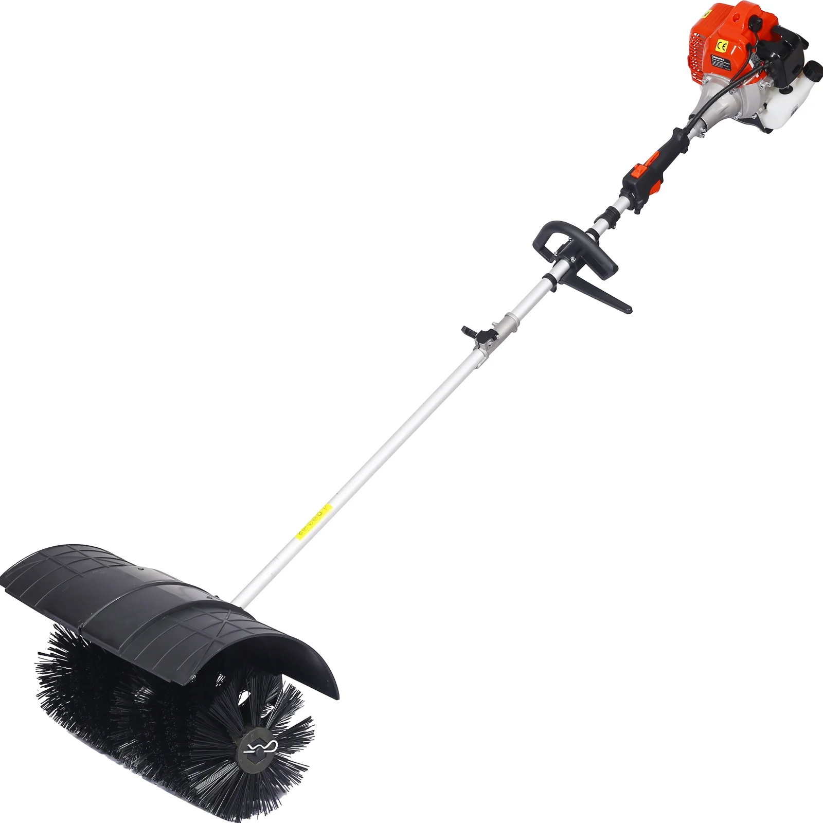52CC 2-Stroke Broom Sweeper, Walk Behind Handheld Gas Powered Snow Sweeper, Brush Broom Sweeping Machine for Garden Lawn Yard Sidewalk Driveway Snow Cleaning, Broom Brush 24x9" EPA, D9025 - Image 14