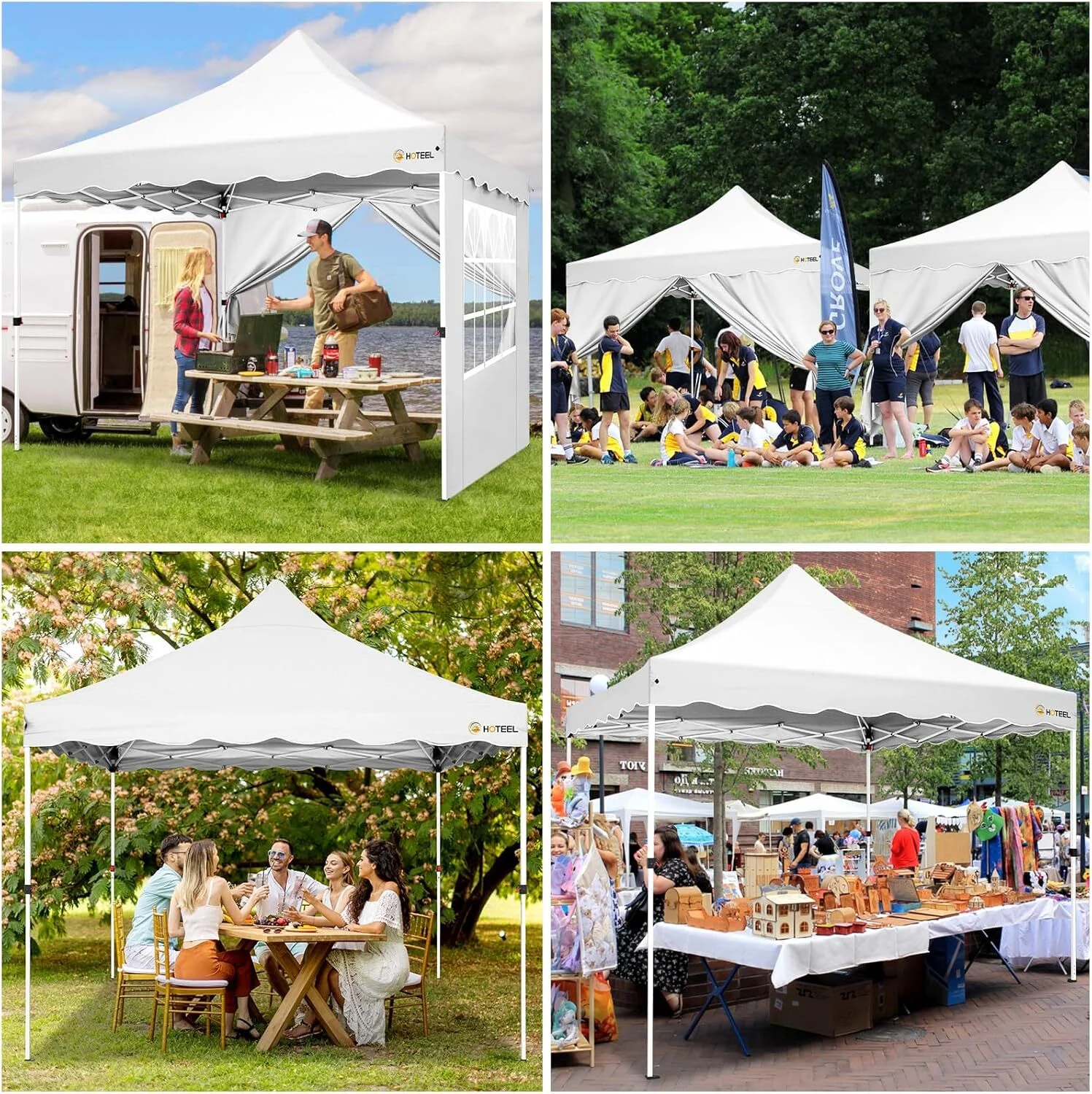 SANOPY 10' x 20' Pop up Canopy Party Tent with 6 Removable Sidewalls, Wave Eave Outdoor Waterproof Patio Gazebo Tent with Carry Bag, Backyards Camping Picnics, Black - Image 38