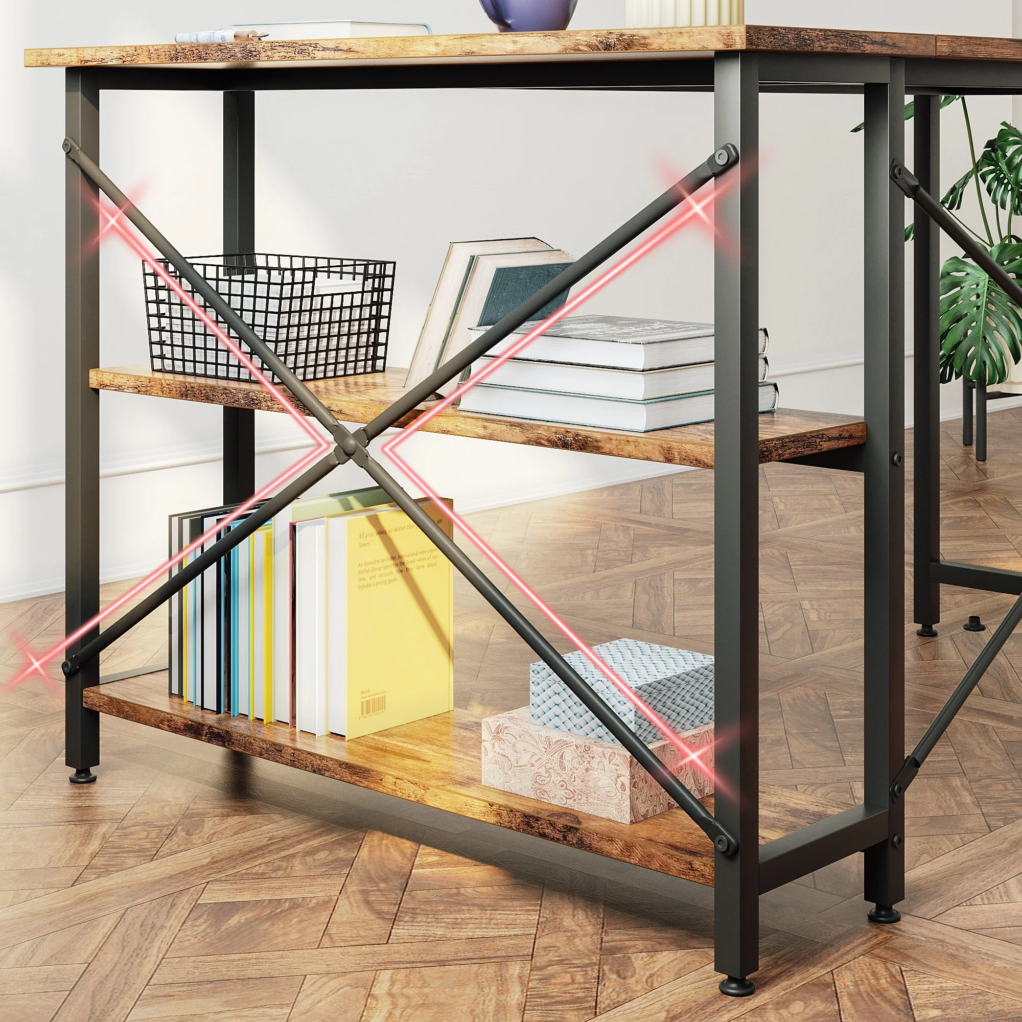 Small L Shaped Computer Desk with Storage Shelves, Compact Corner Workstation for Home Office and Study - Image 59